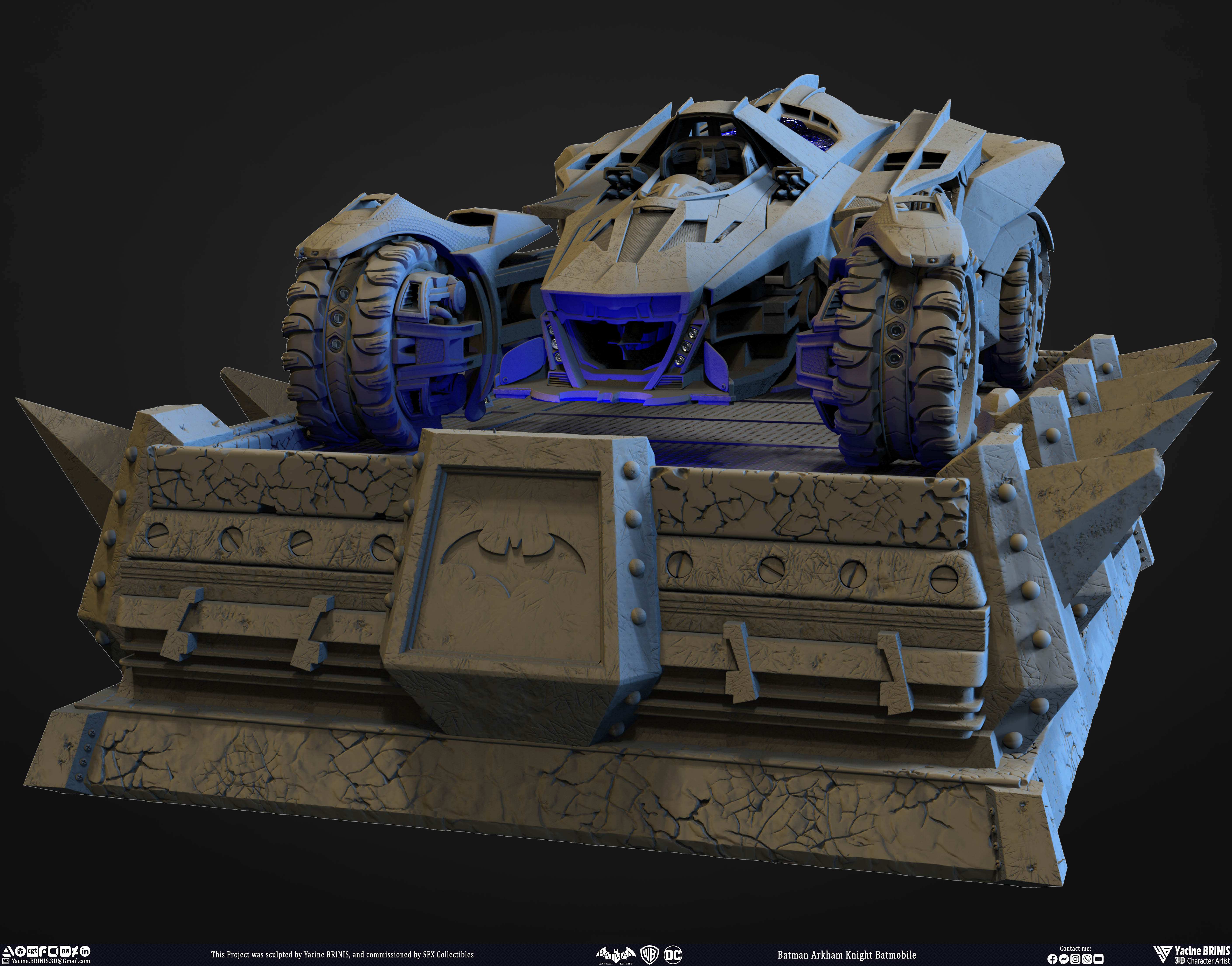 Batman Arkham Knight Batmobile Worner Bros Vol 04 Sculpted by Yacine BRINIS 042