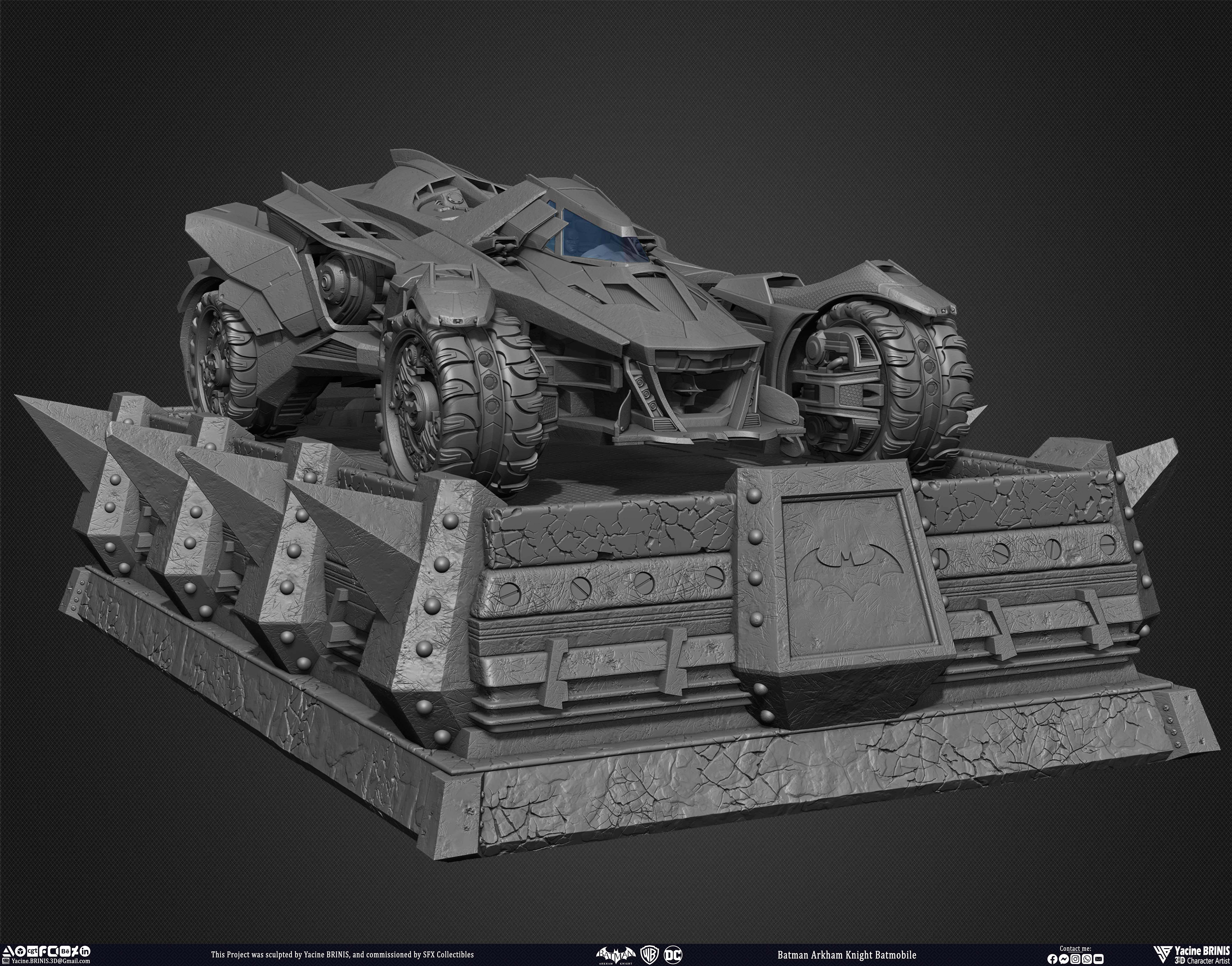 Batman Arkham Knight Batmobile Worner Bros Vol 04 Sculpted by Yacine BRINIS 025