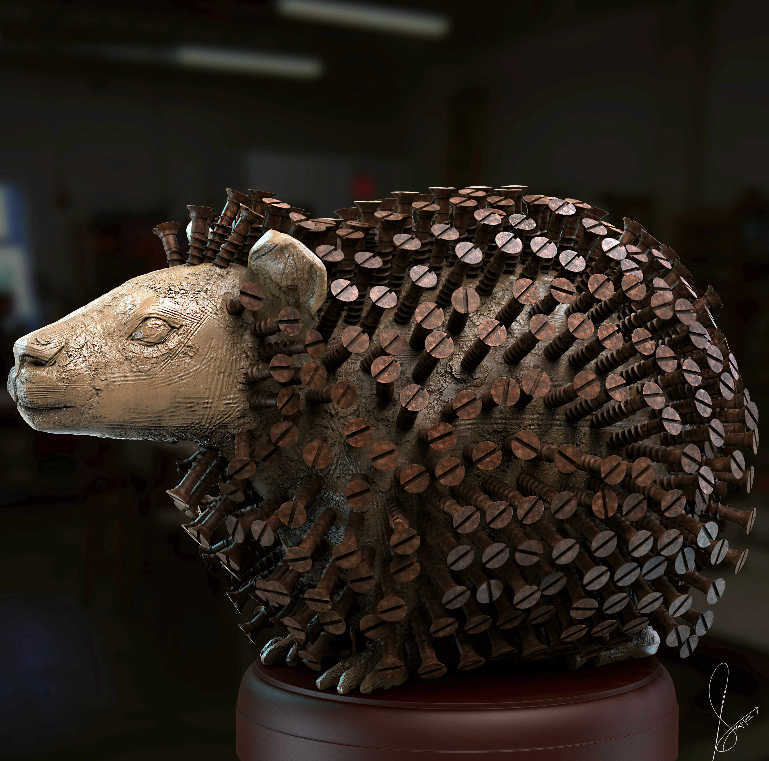 Porcupain_Digital_Sculpture_SurajitSen_Jul2025_bright