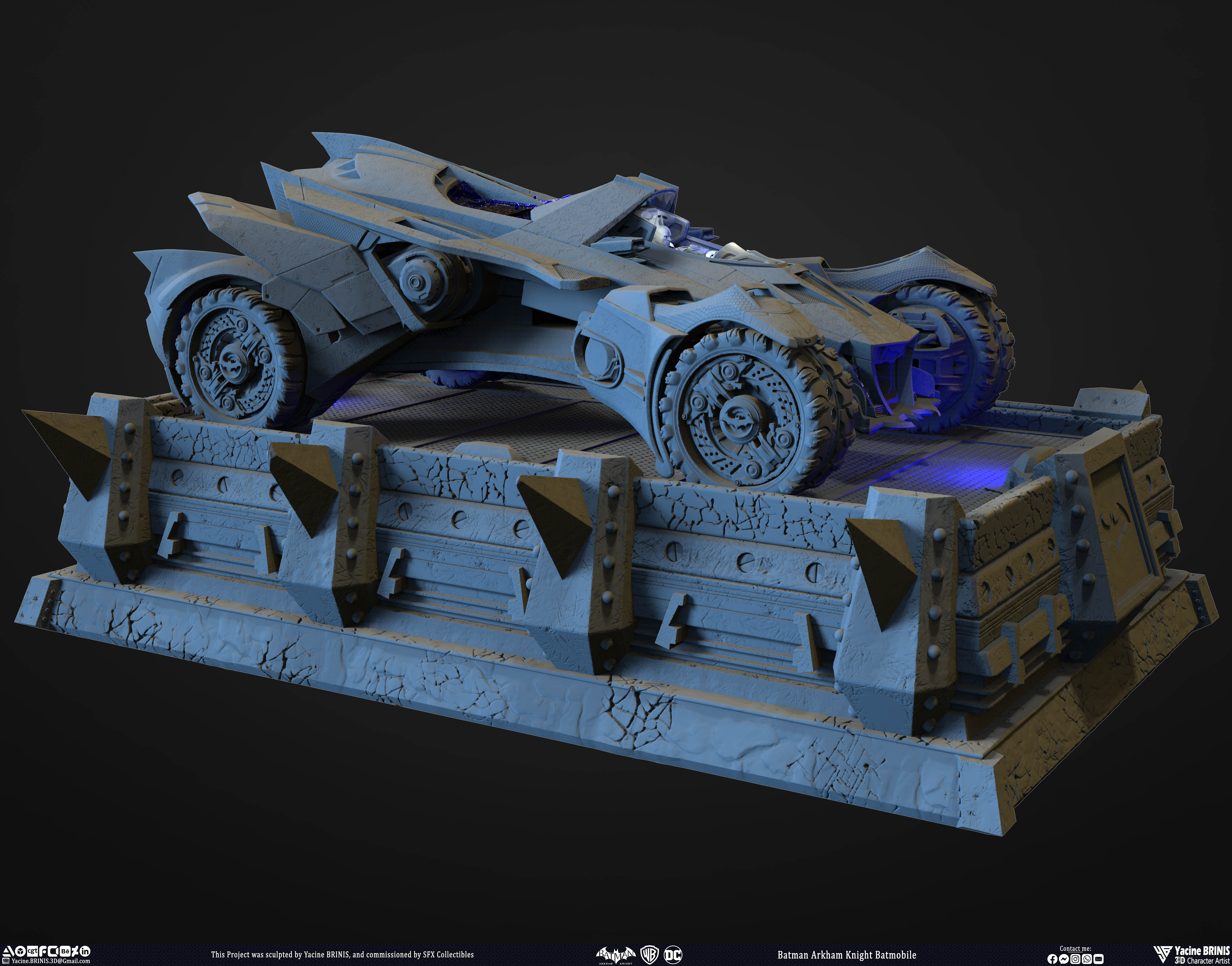 Batman Arkham Knight Batmobile Worner Bros Vol 04 Sculpted by Yacine BRINIS 043