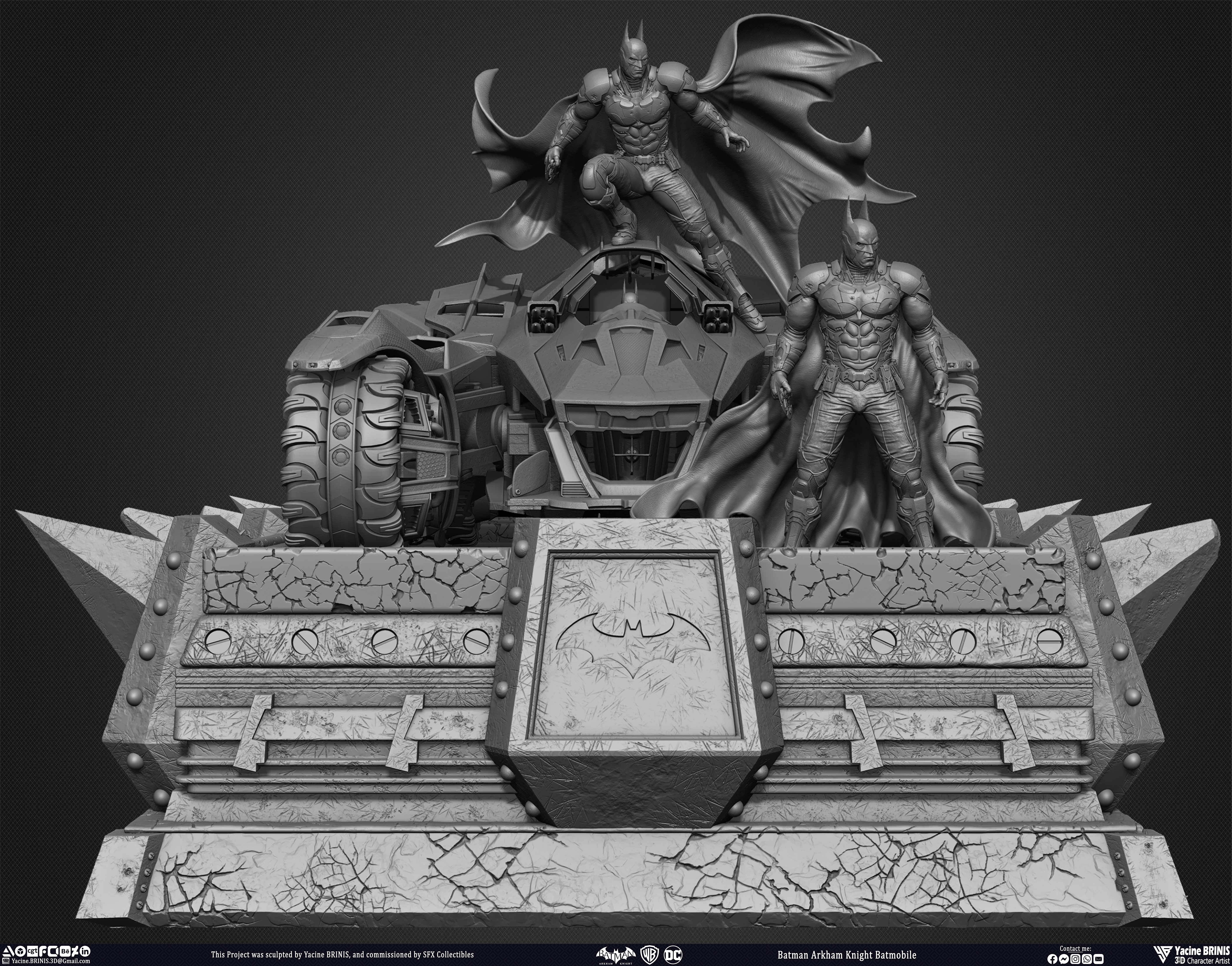 Batman Arkham Knight Batmobile Worner Bros Vol 04 Sculpted by Yacine BRINIS 001