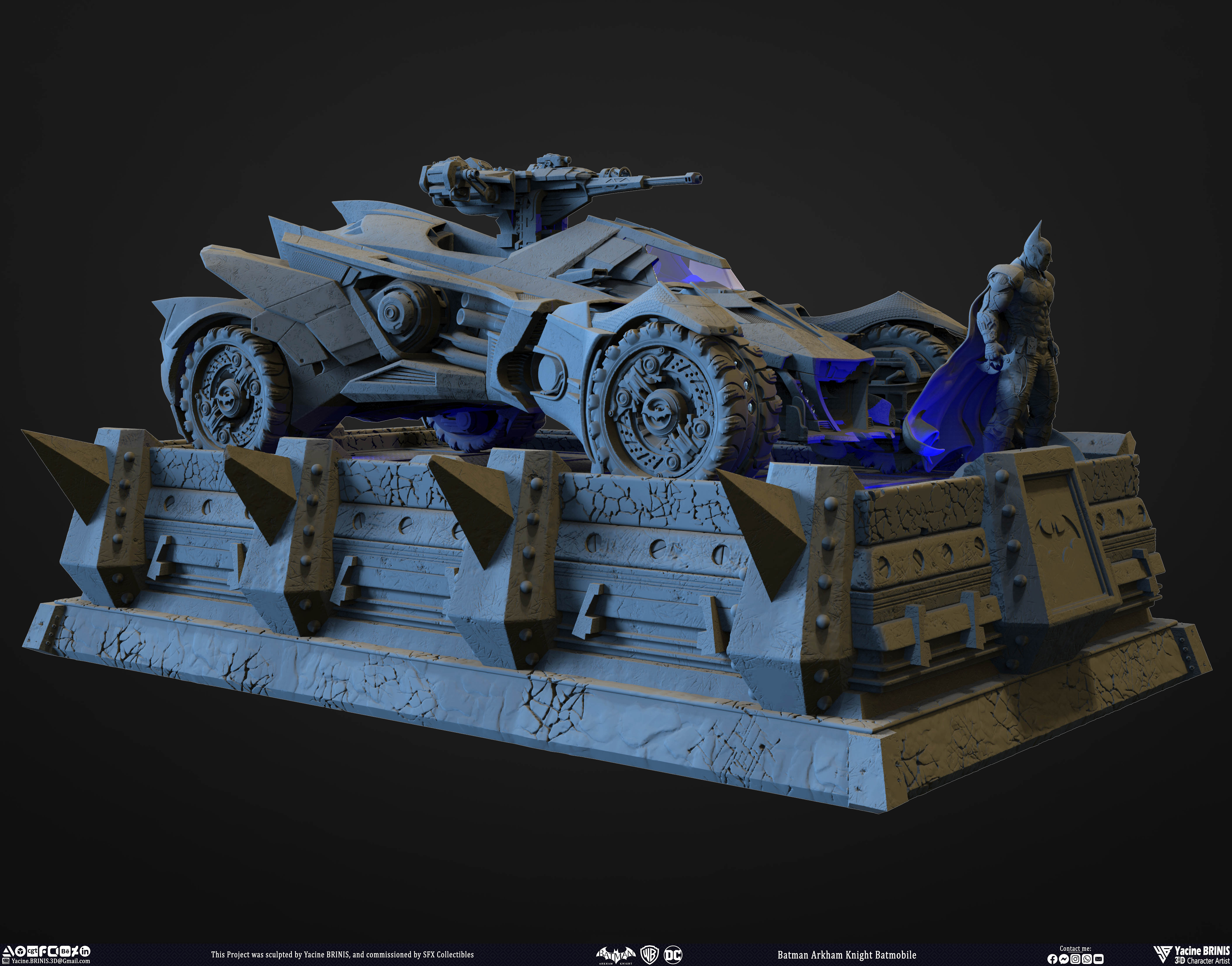 Batman Arkham Knight Batmobile Worner Bros Vol 04 Sculpted by Yacine BRINIS 036