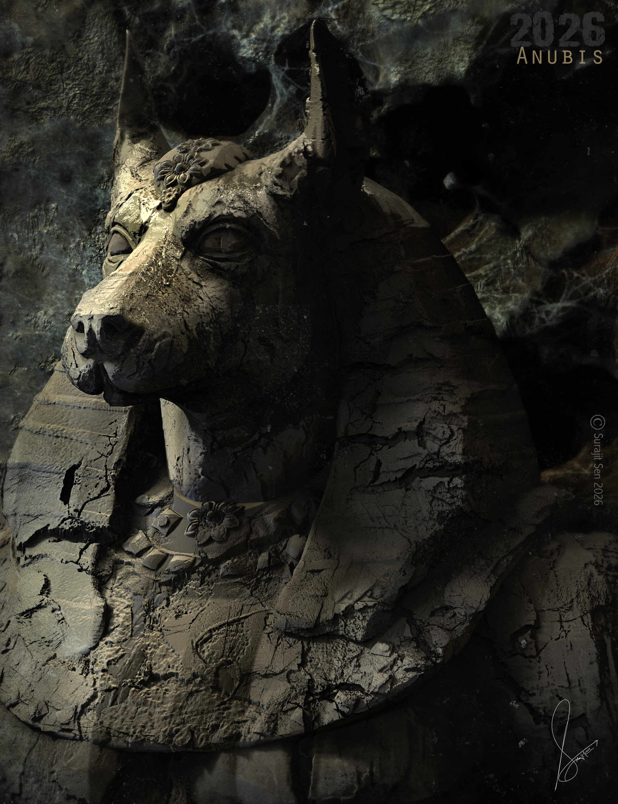 Anubis god of Death_Digital_SCulpture_SurajitSen_Jan2026