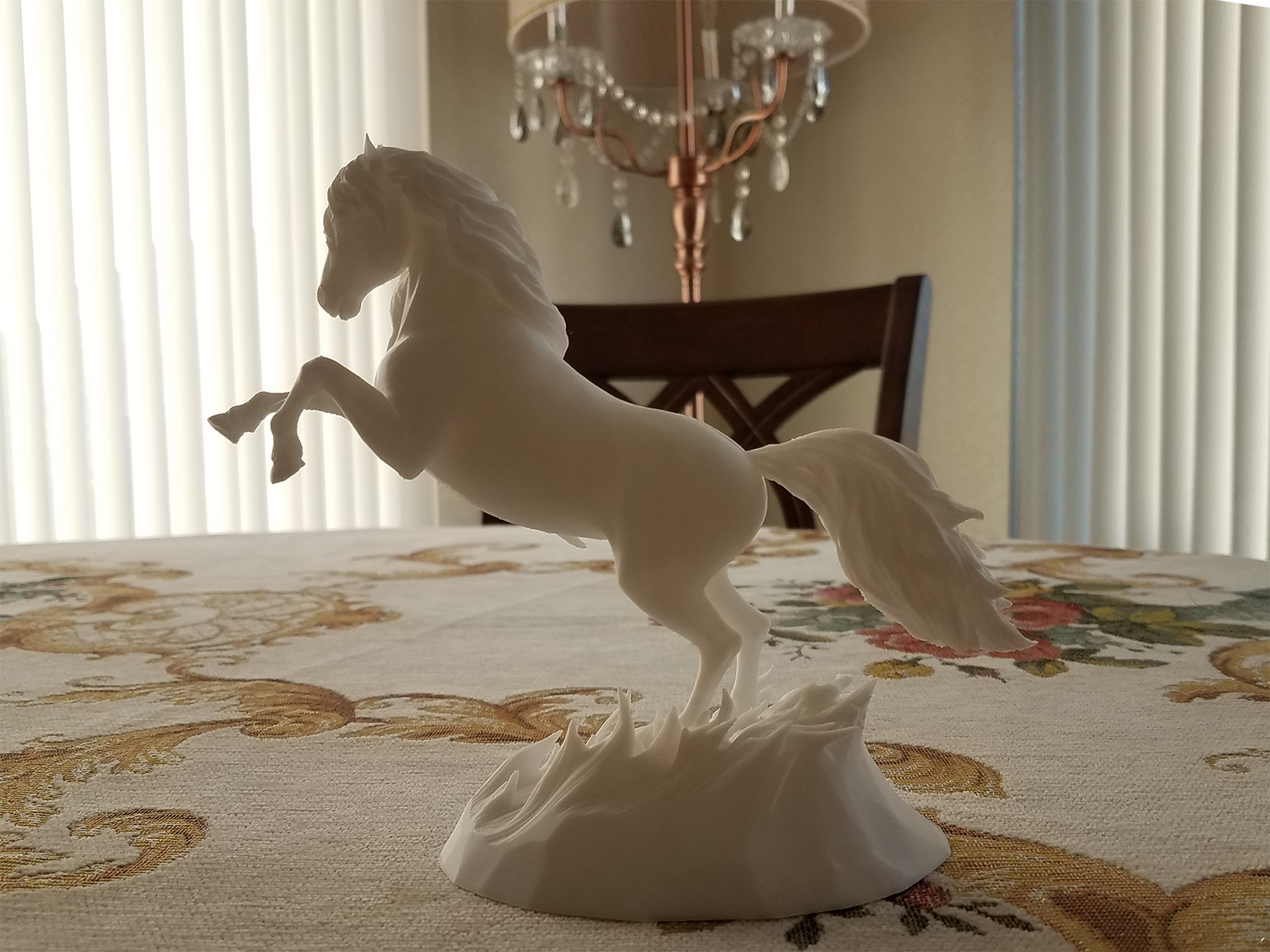 3D-printed white Horse 1