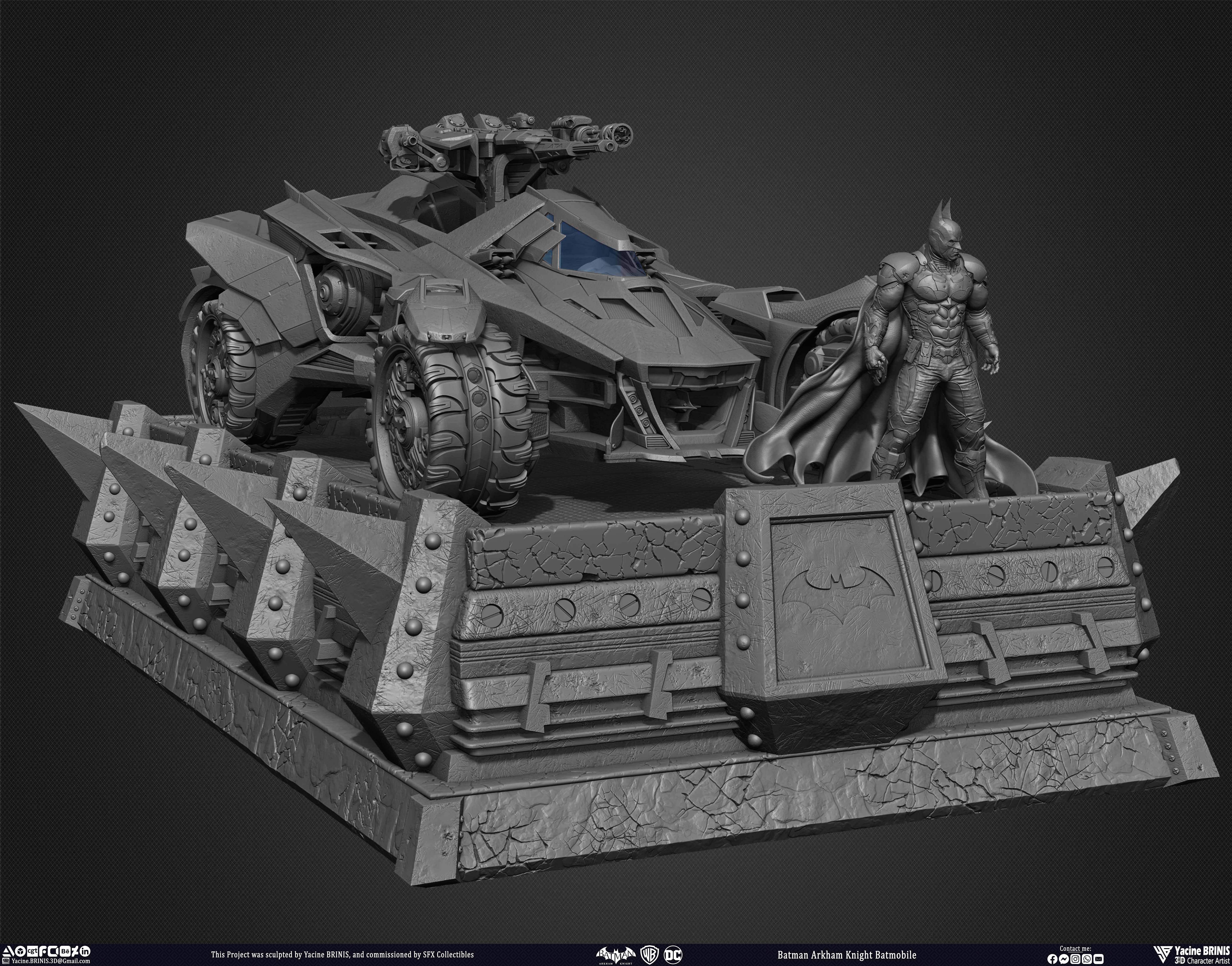 Batman Arkham Knight Batmobile Worner Bros Vol 04 Sculpted by Yacine BRINIS 020