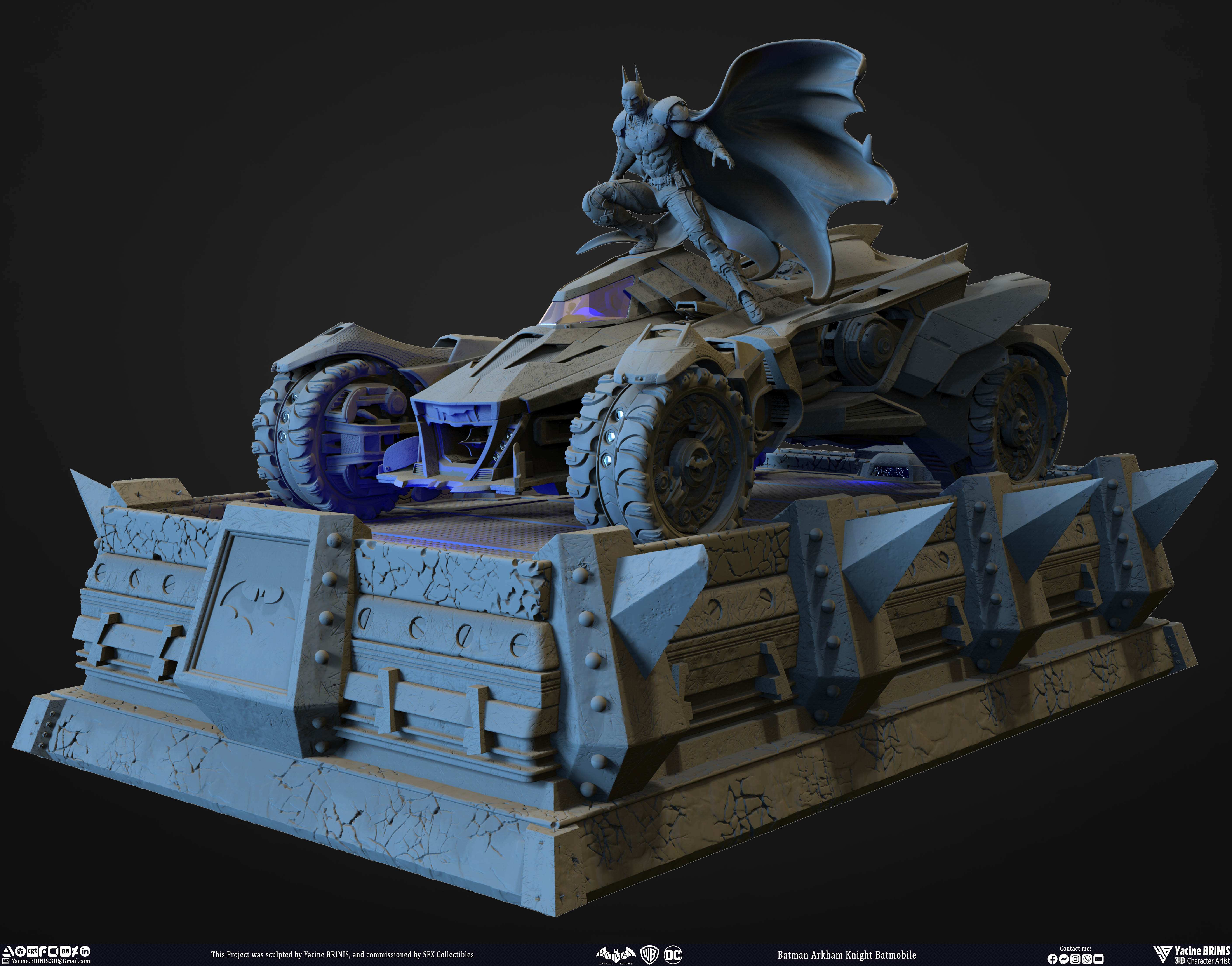 Batman Arkham Knight Batmobile Worner Bros Vol 04 Sculpted by Yacine BRINIS 033