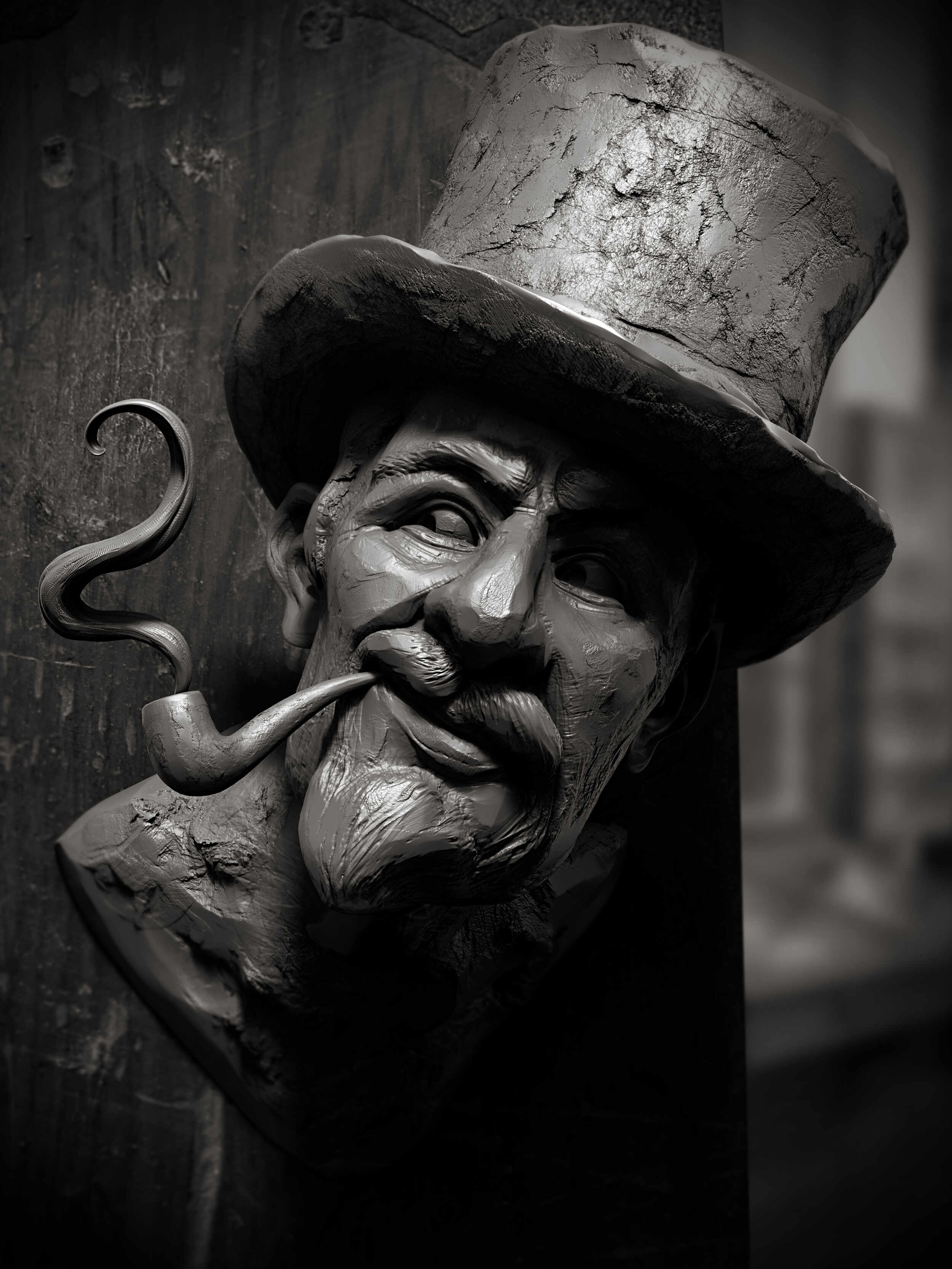 Mr_Tom_Digital_Sculpture_SurajitSen_Aug2025_BW