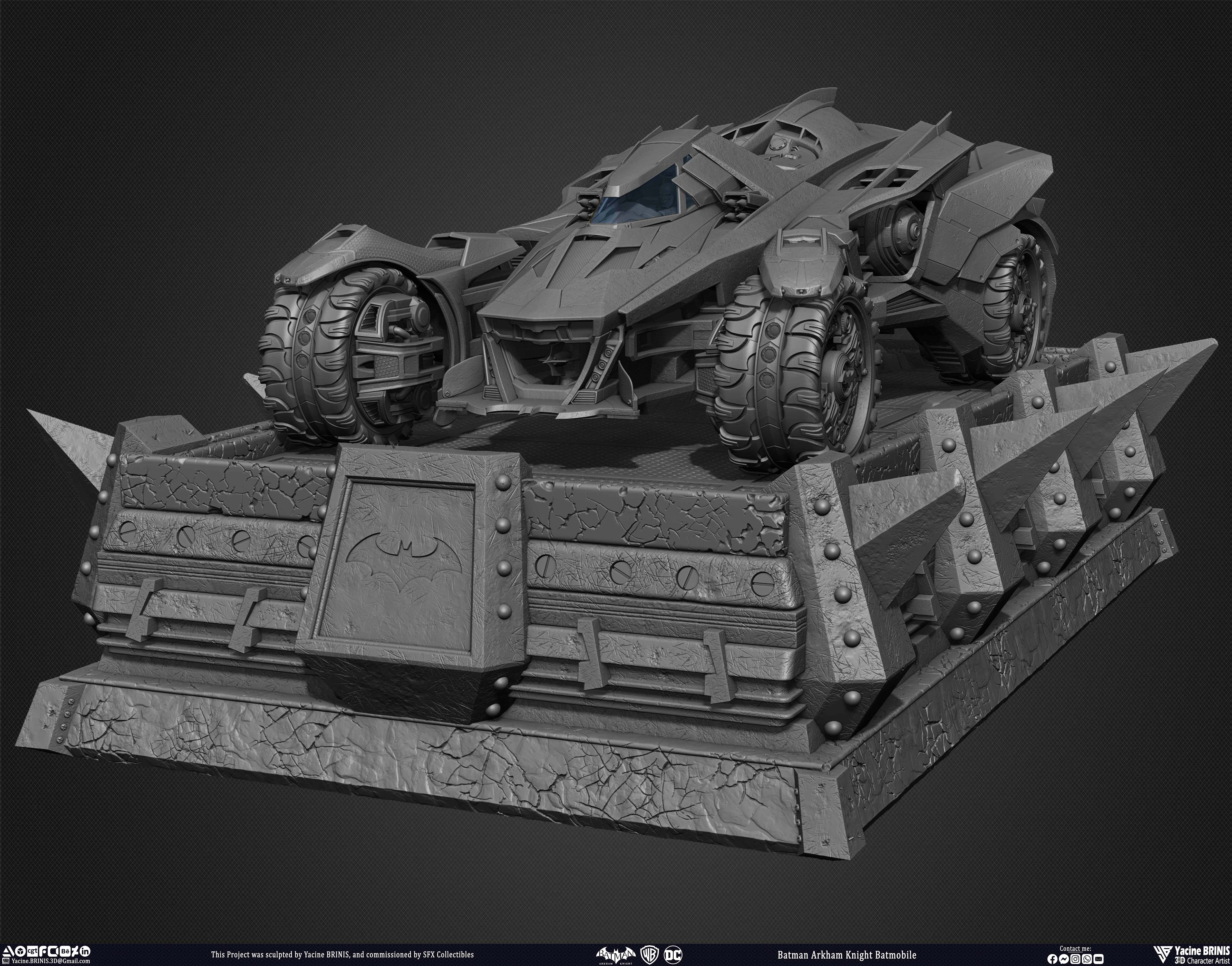 Batman Arkham Knight Batmobile Worner Bros Vol 04 Sculpted by Yacine BRINIS 022