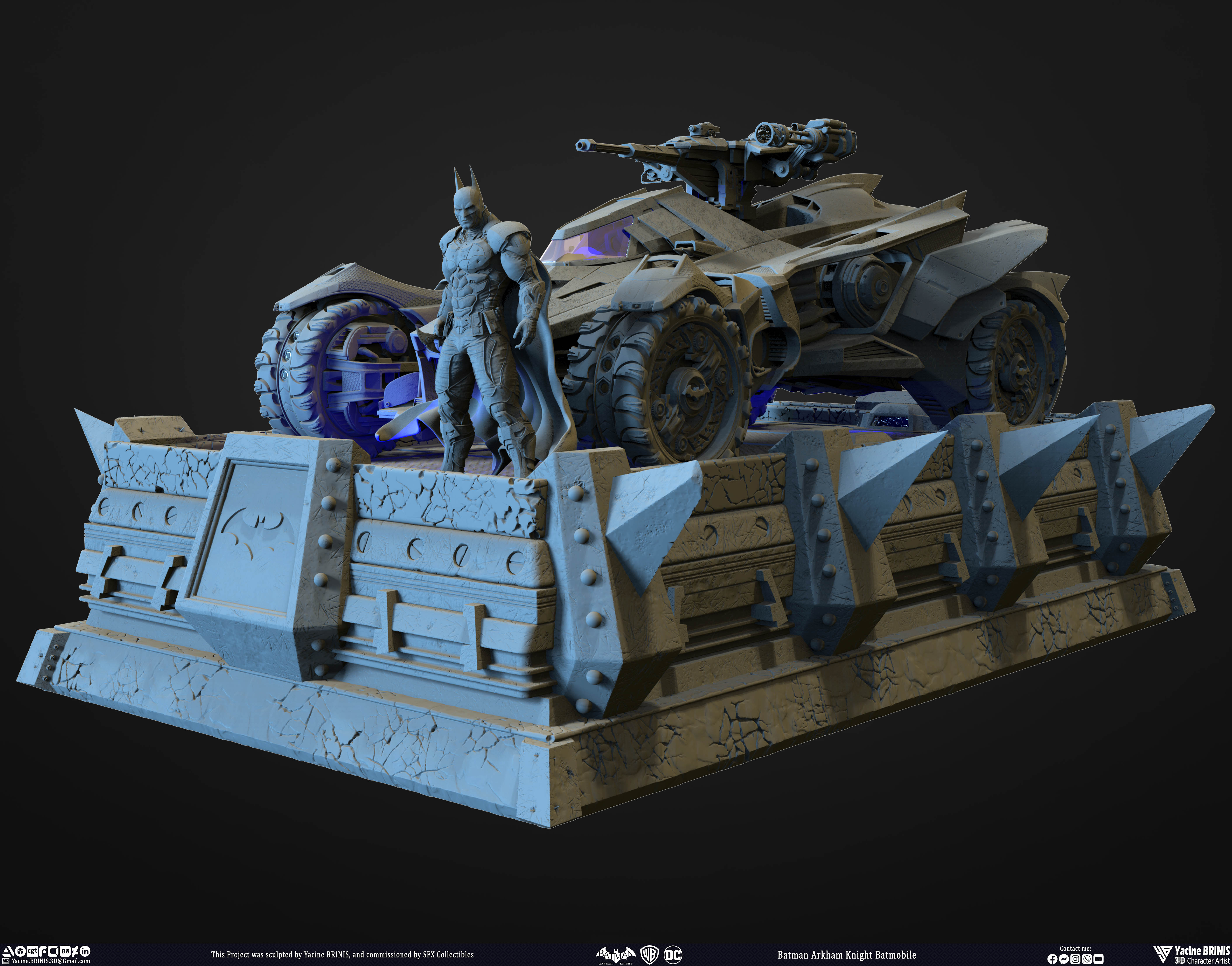 Batman Arkham Knight Batmobile Worner Bros Vol 04 Sculpted by Yacine BRINIS 035