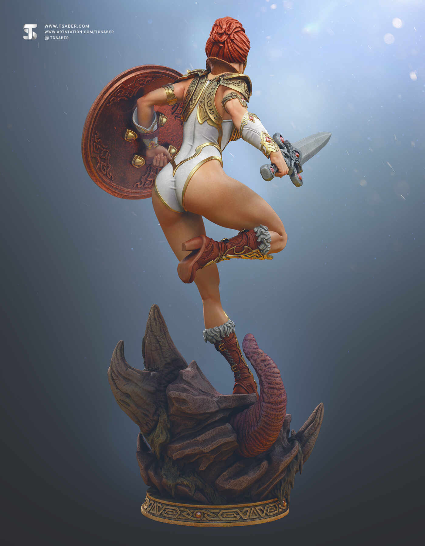 Teela - Heman Masters of the Universe - Motu statue collectibles- 3D zbrush Sculpture - Female warrior figurine - Tsaber 05