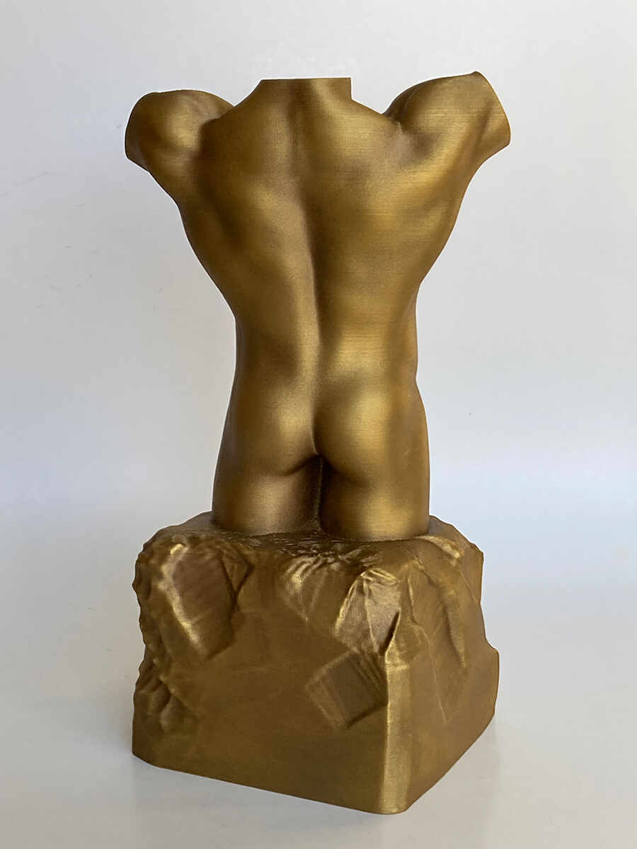 Male Torso Sculpture - Bronze - 3D Print 2