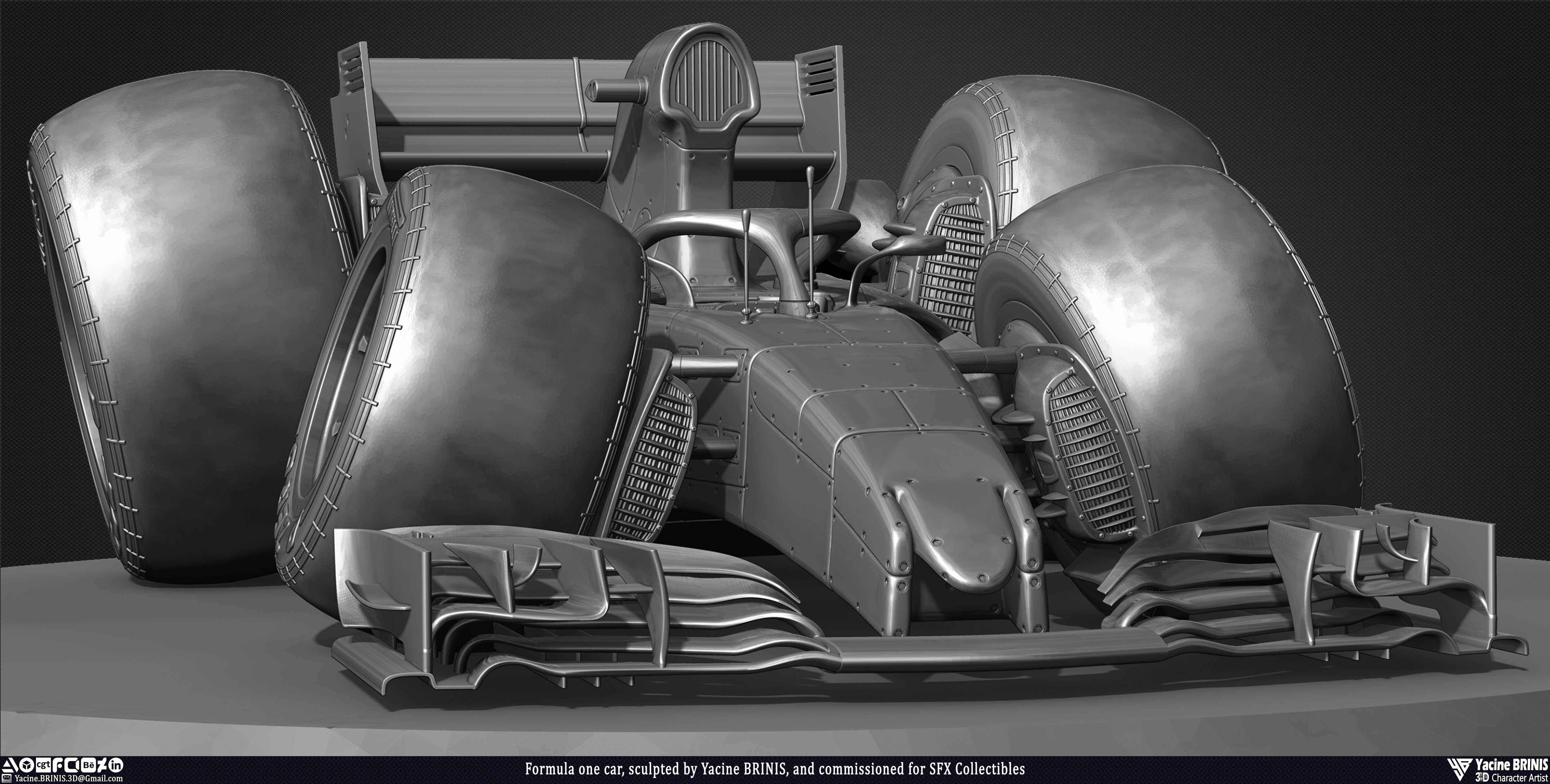 Formula One Car stylised sport cart sculpted by Yacine BRINIS 005