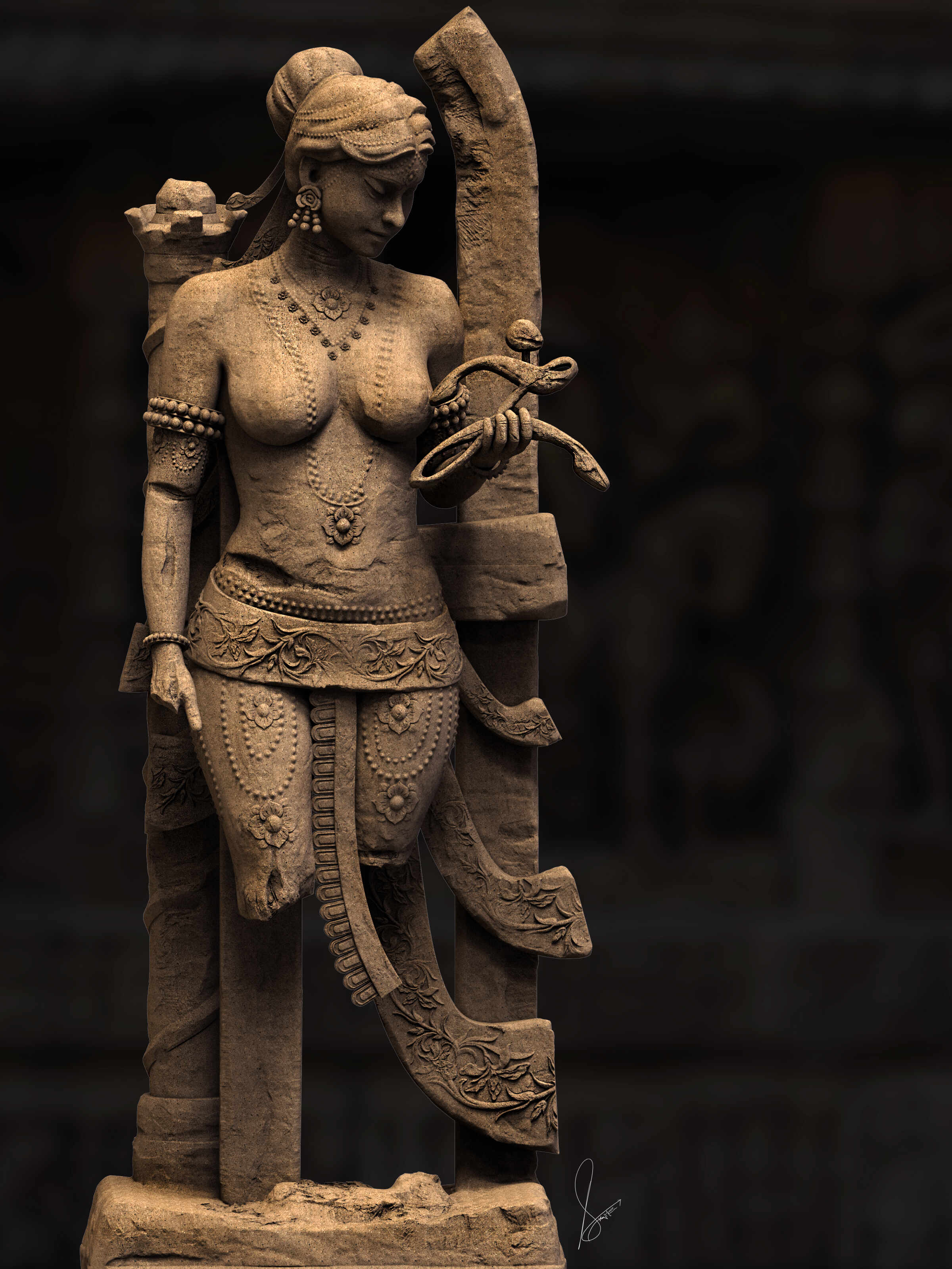 The_Ancient Lady Digital_Sculpture_SurajitSen_Aug2025