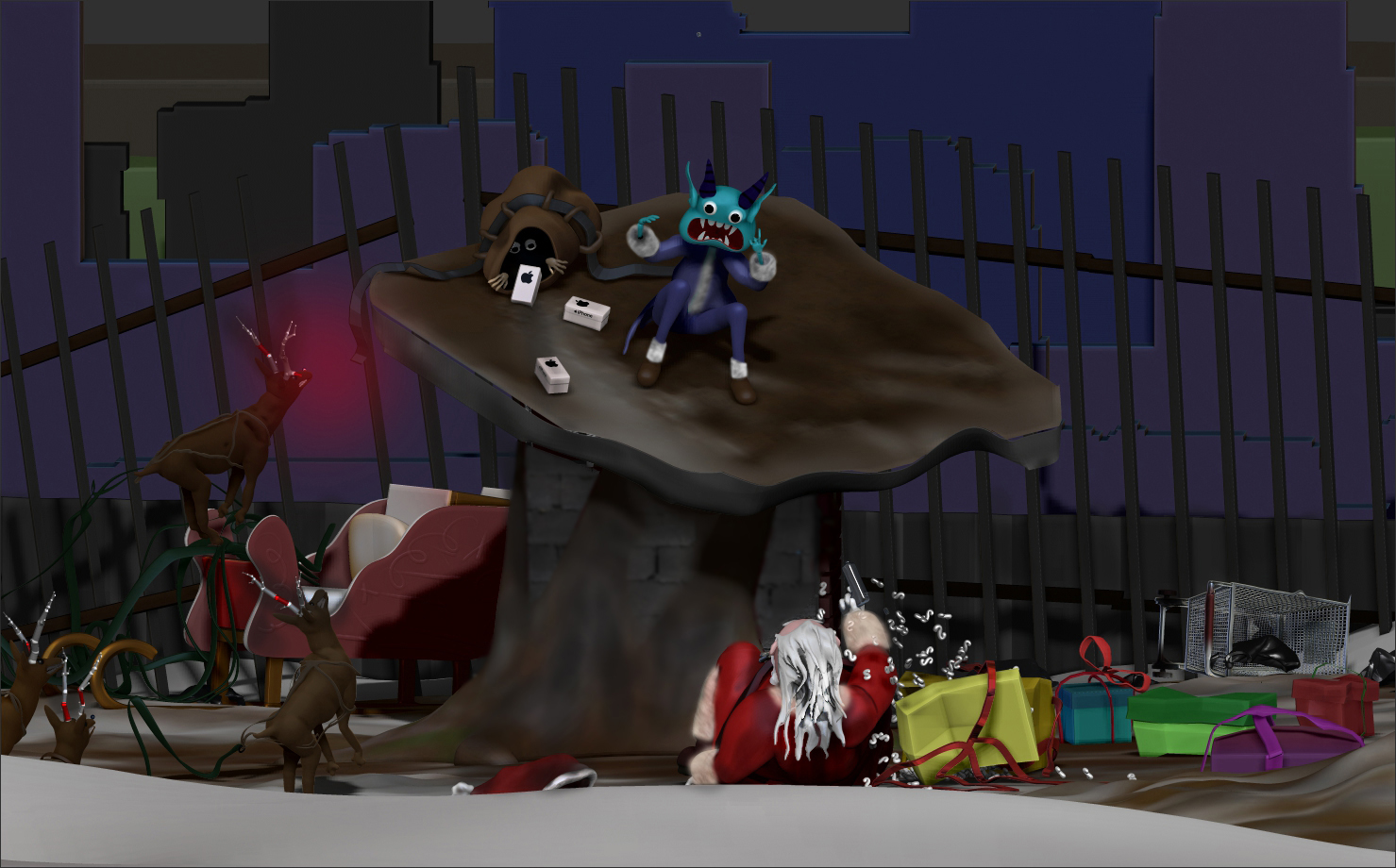 Santa Vs Krampus by Jack Spralja