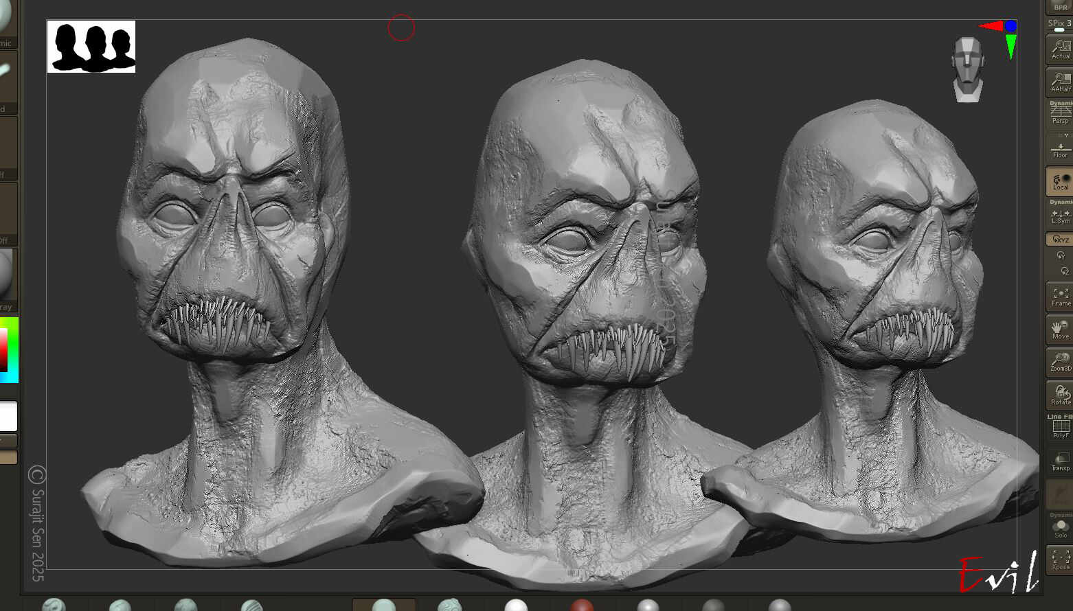 EVIL_DIGITAL_SCULPTURE_SurajitSen_May2025_WIP