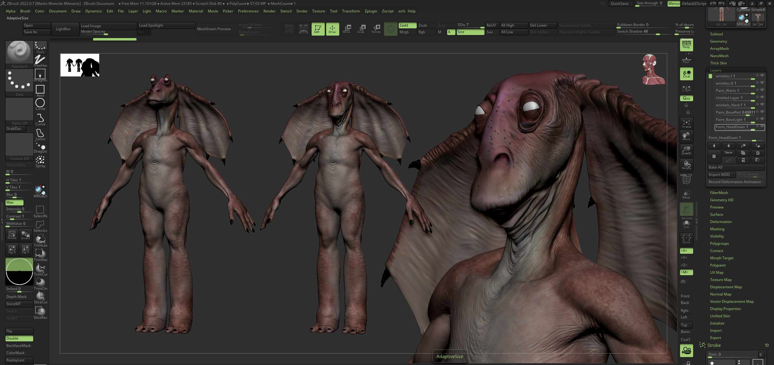 JarJar_Wip_Zbrush_Layers