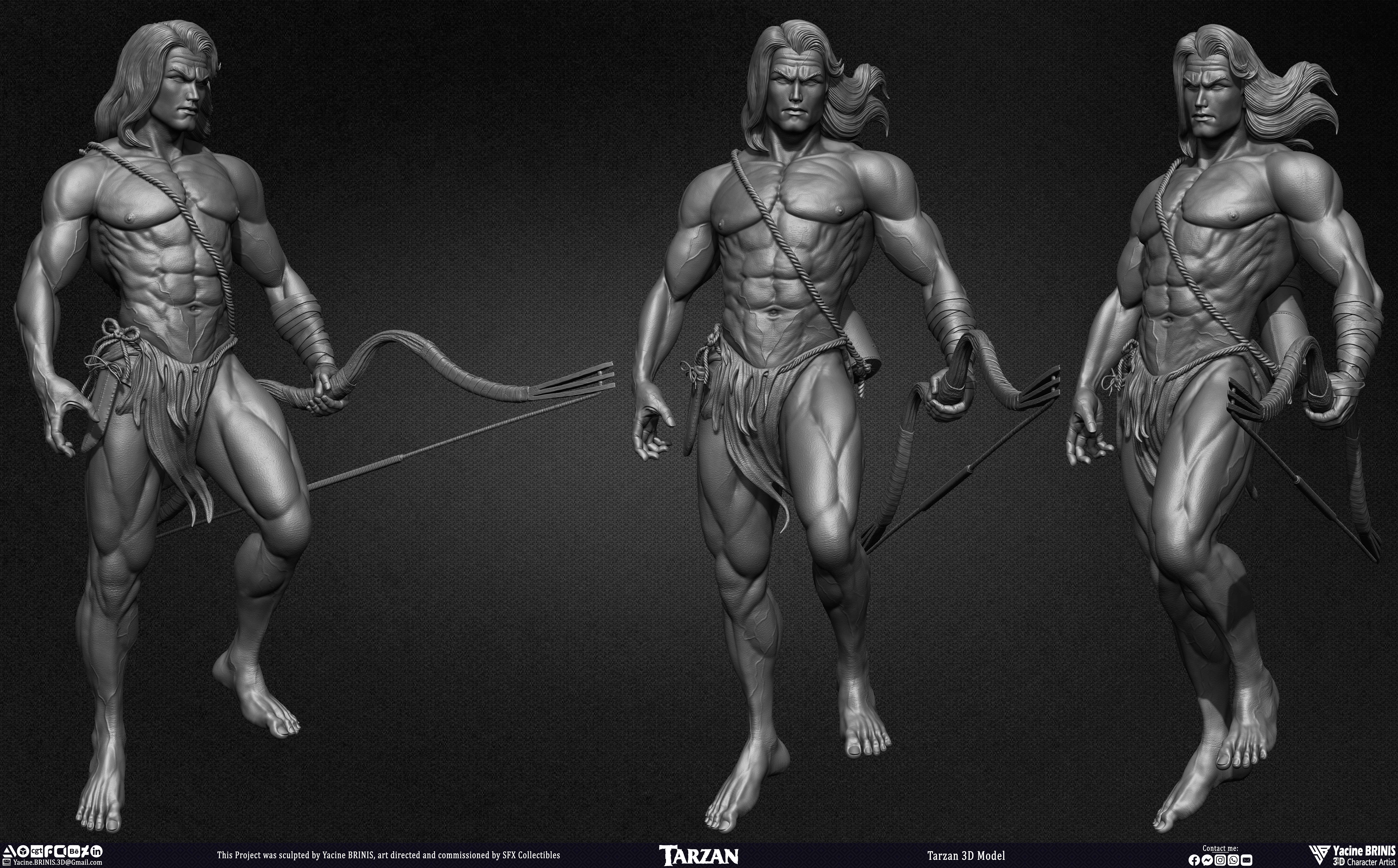 Tarzan 3D Model sculpted by Yacine BRINIS 020