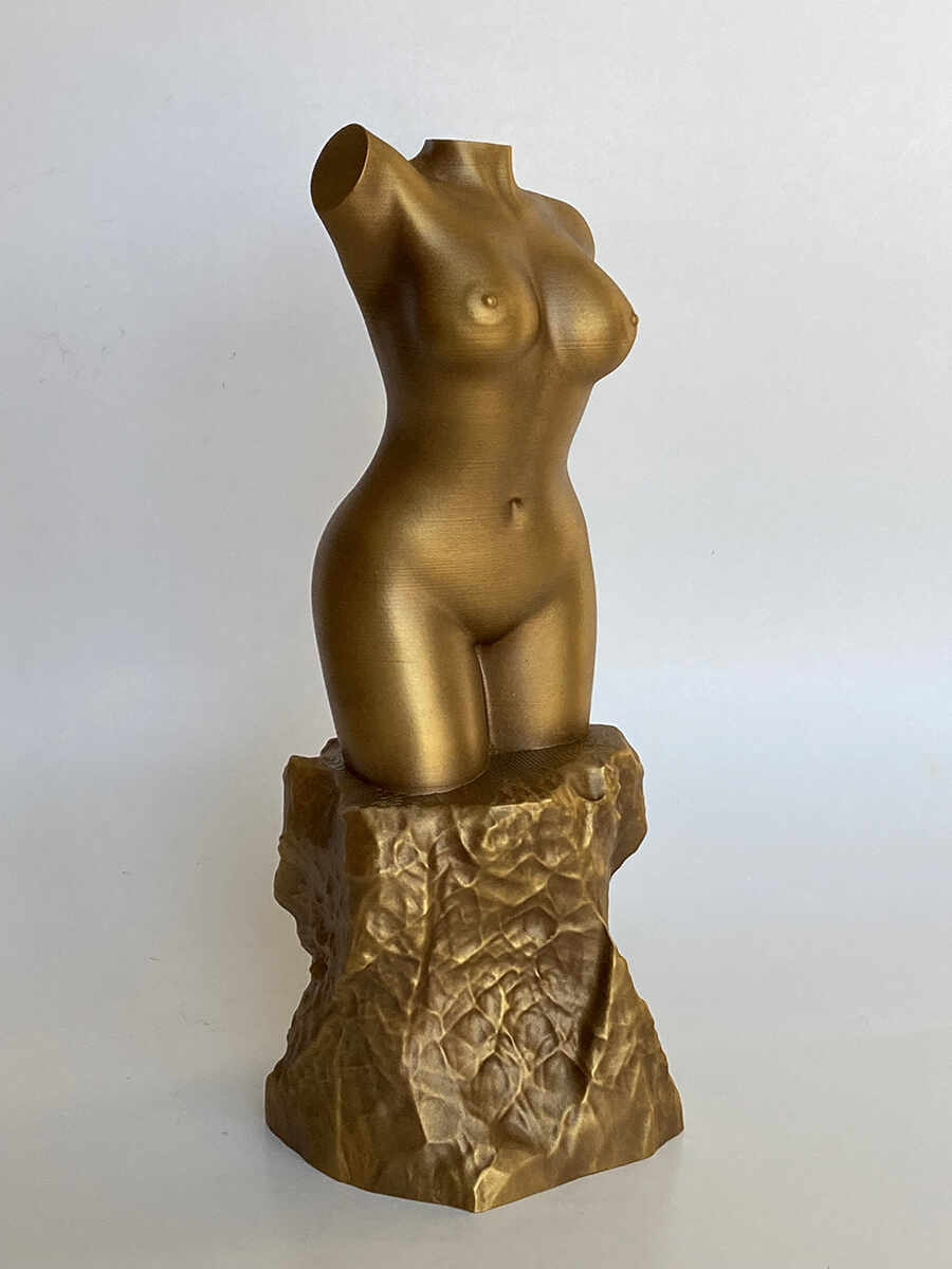 Female Torso Sculpture - Bronze - 3D Print 1