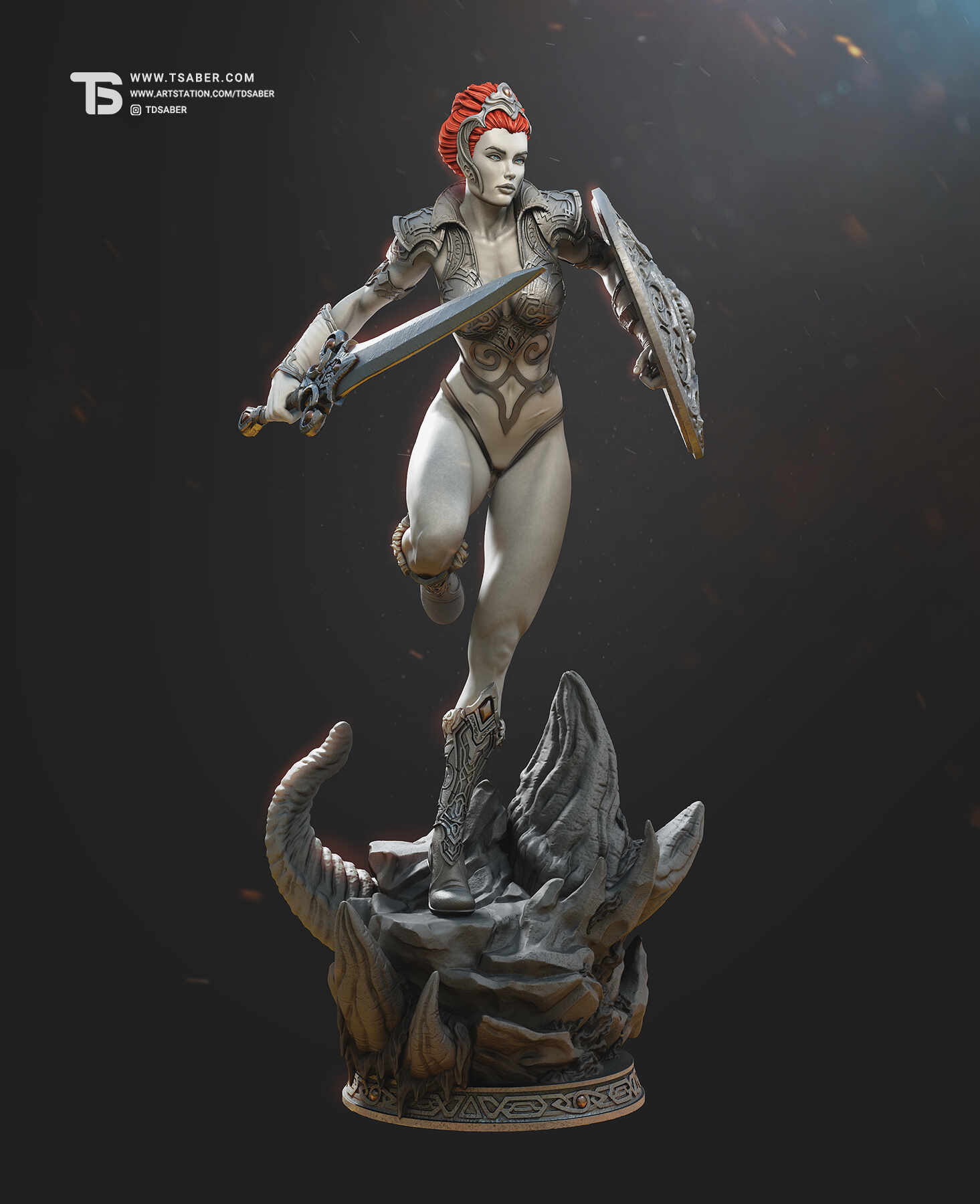 Teela - Heman Masters of the Universe - Motu statue collectibles- 3D zbrush Sculpture - Female warrior figurine - Tsaber 07