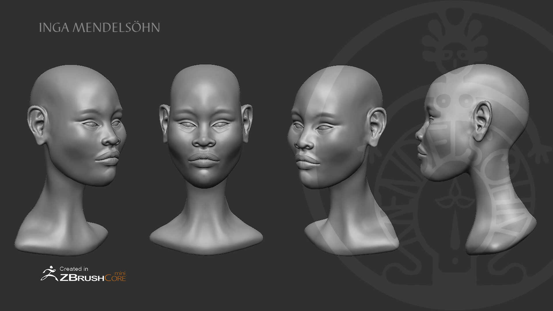 Inga Mendelsöhn Portrait sculpting 2022 African girl