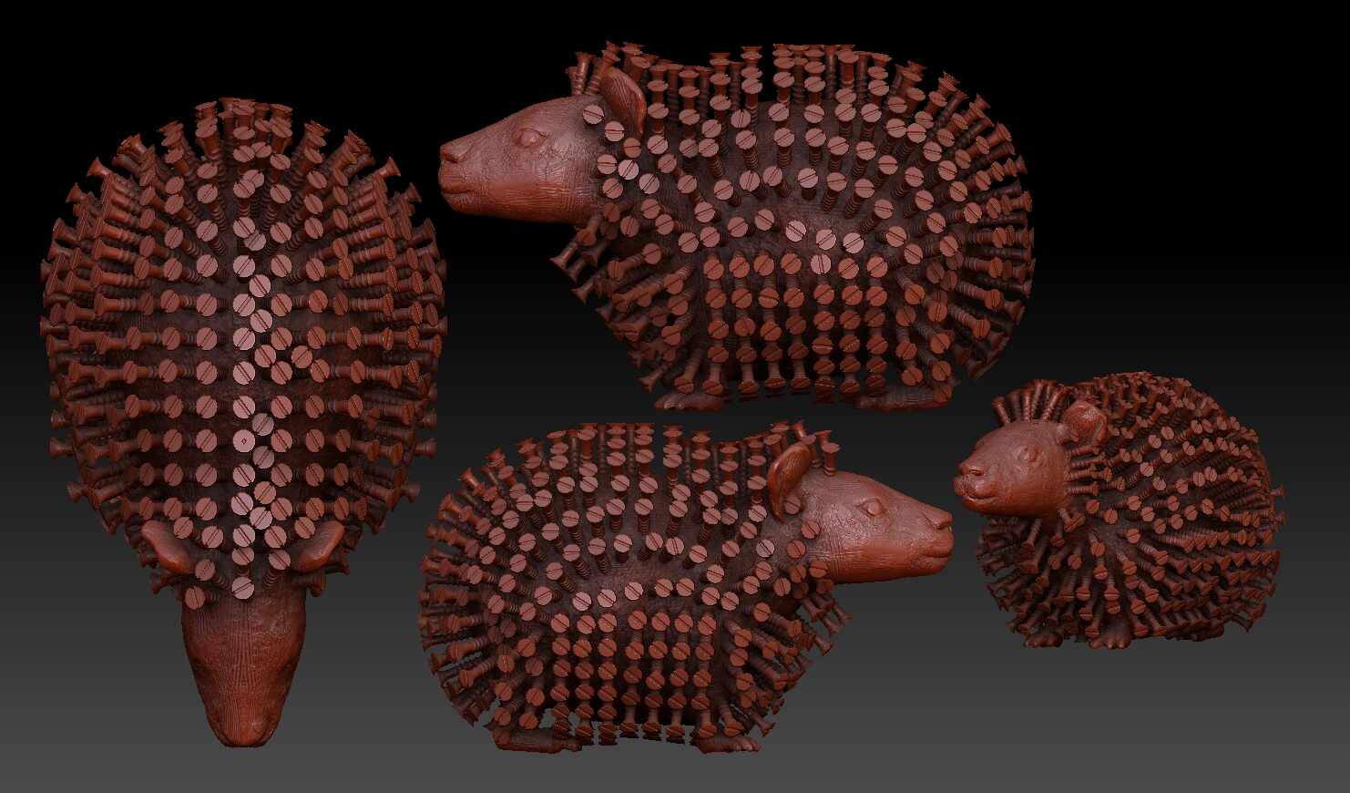 Porcupain_Digital_Sculpture_SurajitSen_Jul2025_WIP (1)