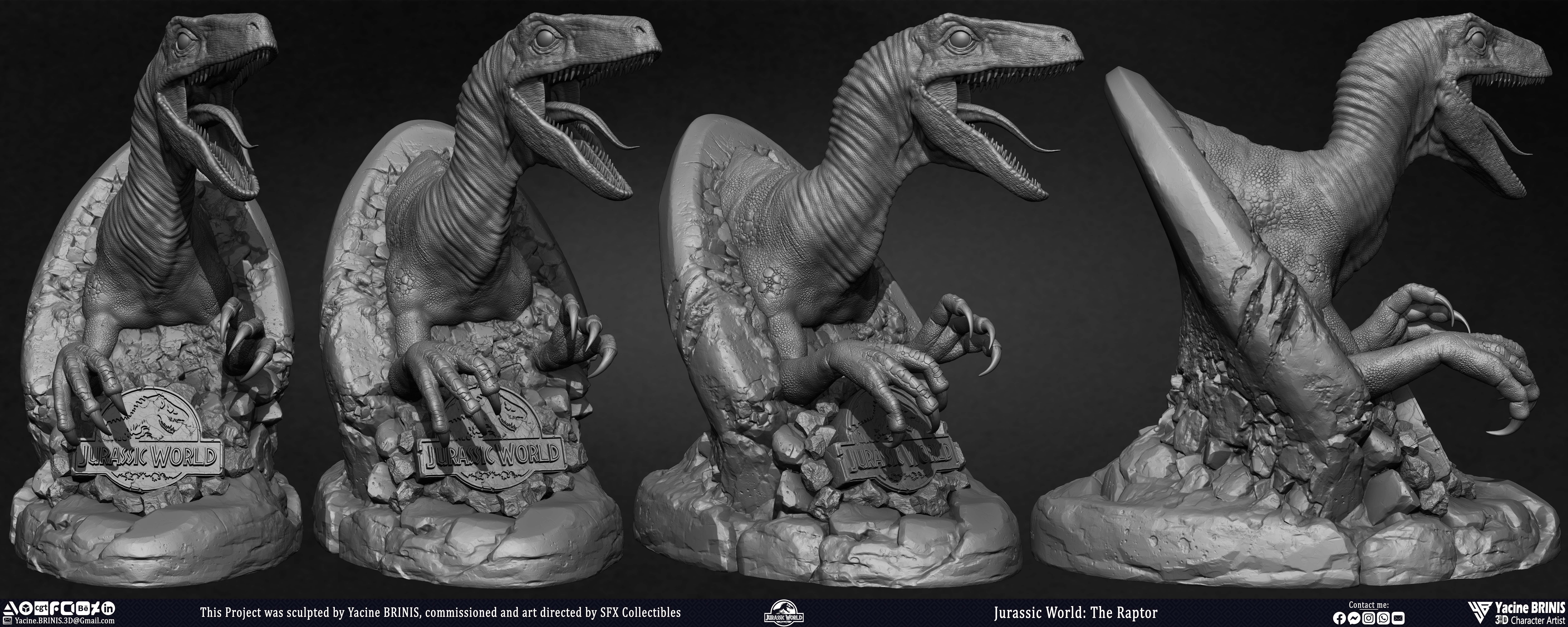 Jurassic World The Raptor sculpted by Yacine BRINIS 003