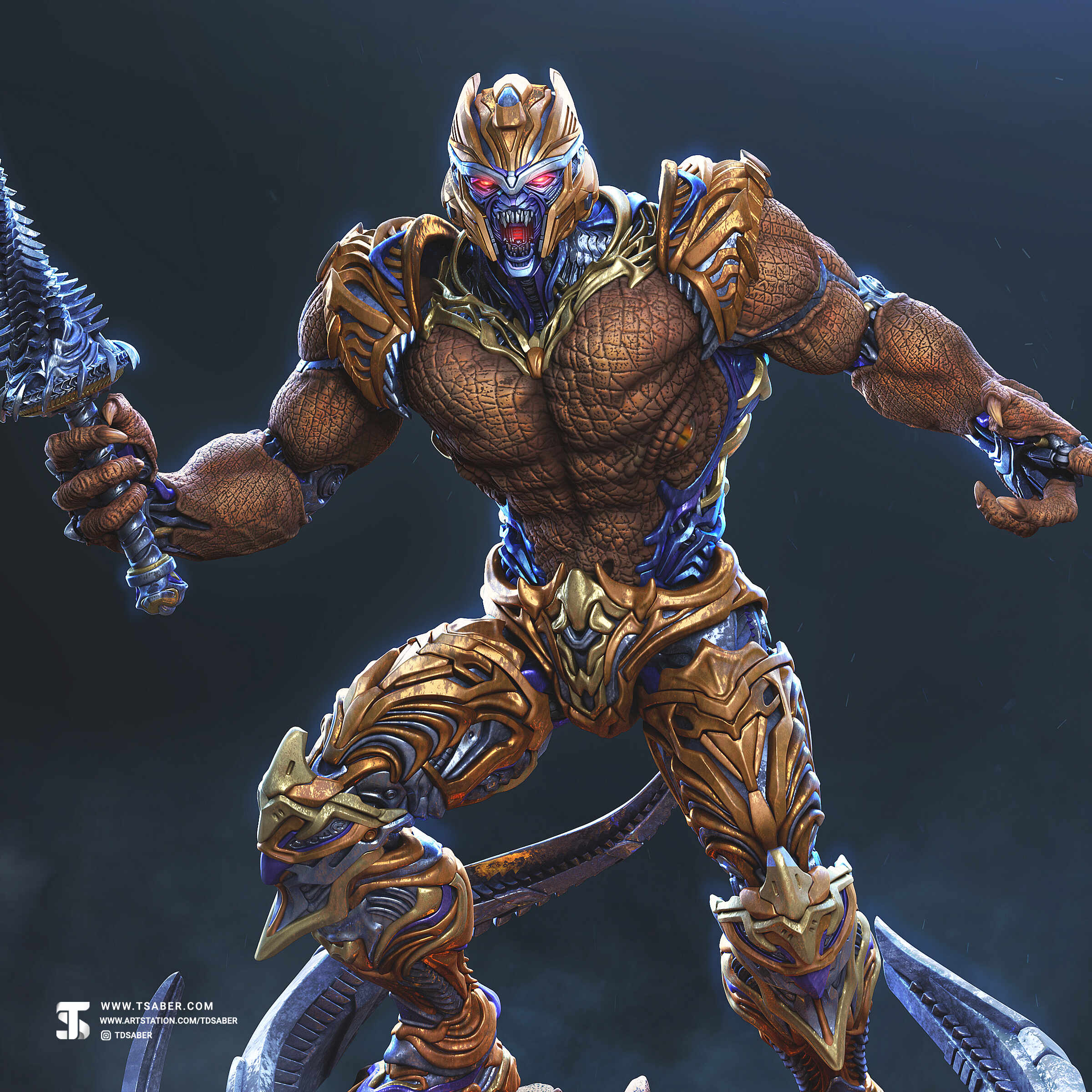 Dinobot Statue – Beast Wars Maximal -- Transformers Collectibles -- 3D sculpture -- Zbrush sculpt -- Robot & Mech Design -- Tsaber 03