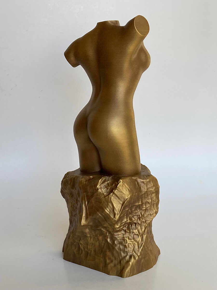 Female Torso Sculpture - Bronze - 3D Print 3