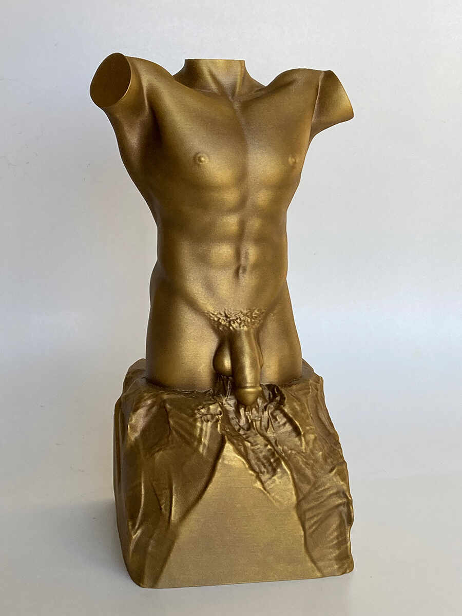 Male Torso Sculpture - Bronze - 3D Print 1