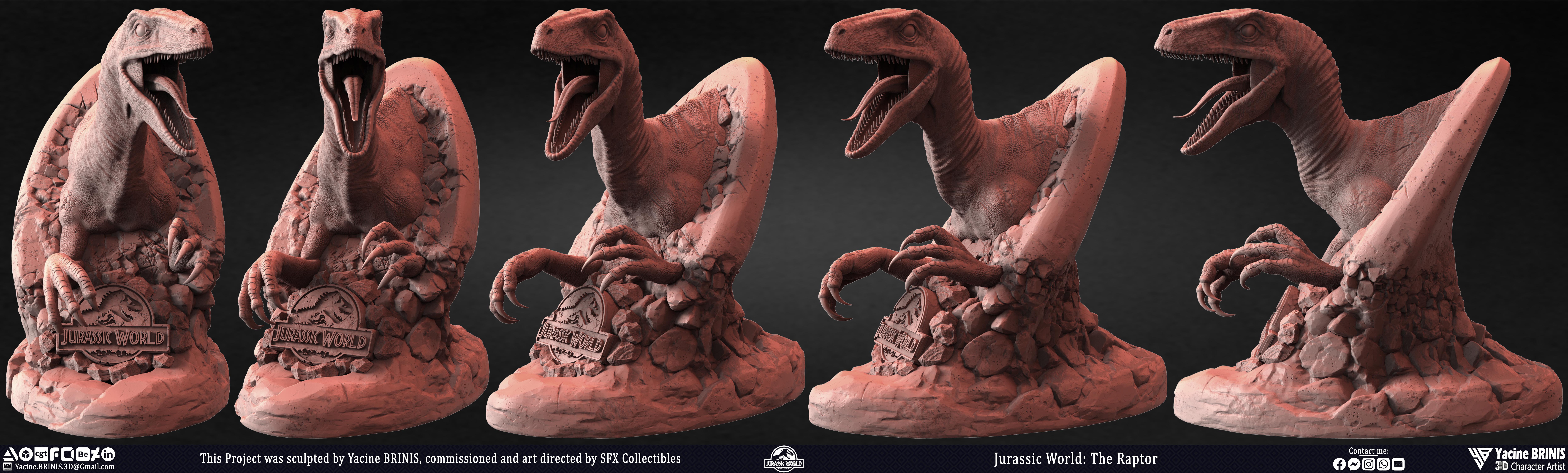 Jurassic World The Raptor sculpted by Yacine BRINIS 005