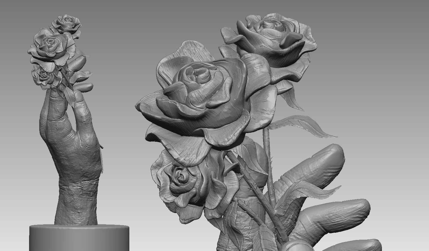 Hand withRoses_Digital_Sculpture_SurajitSen_Aug2025_WIP01