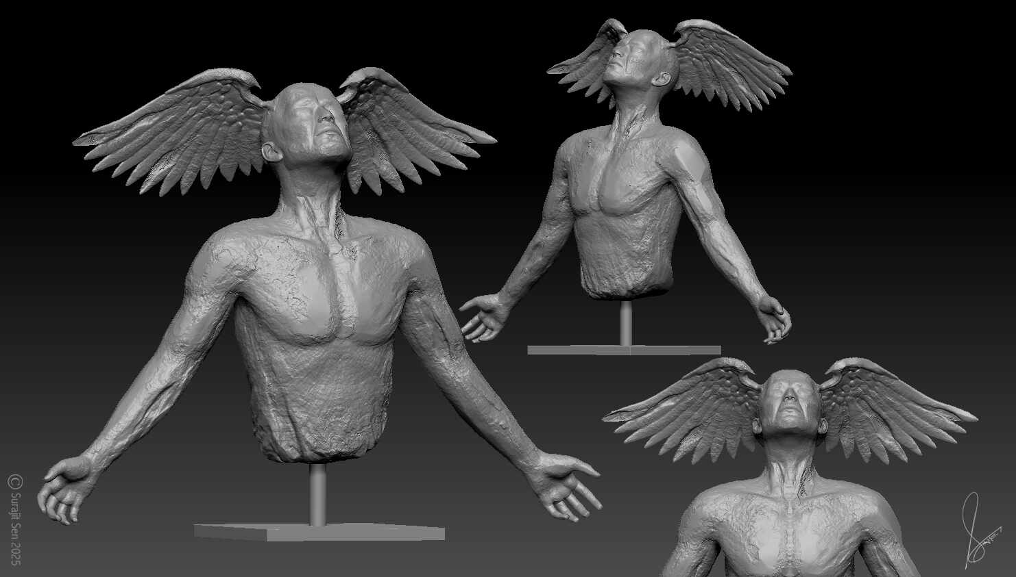 Freedom_digtal_Sculpture_SurajitSen_Aug2025WIP