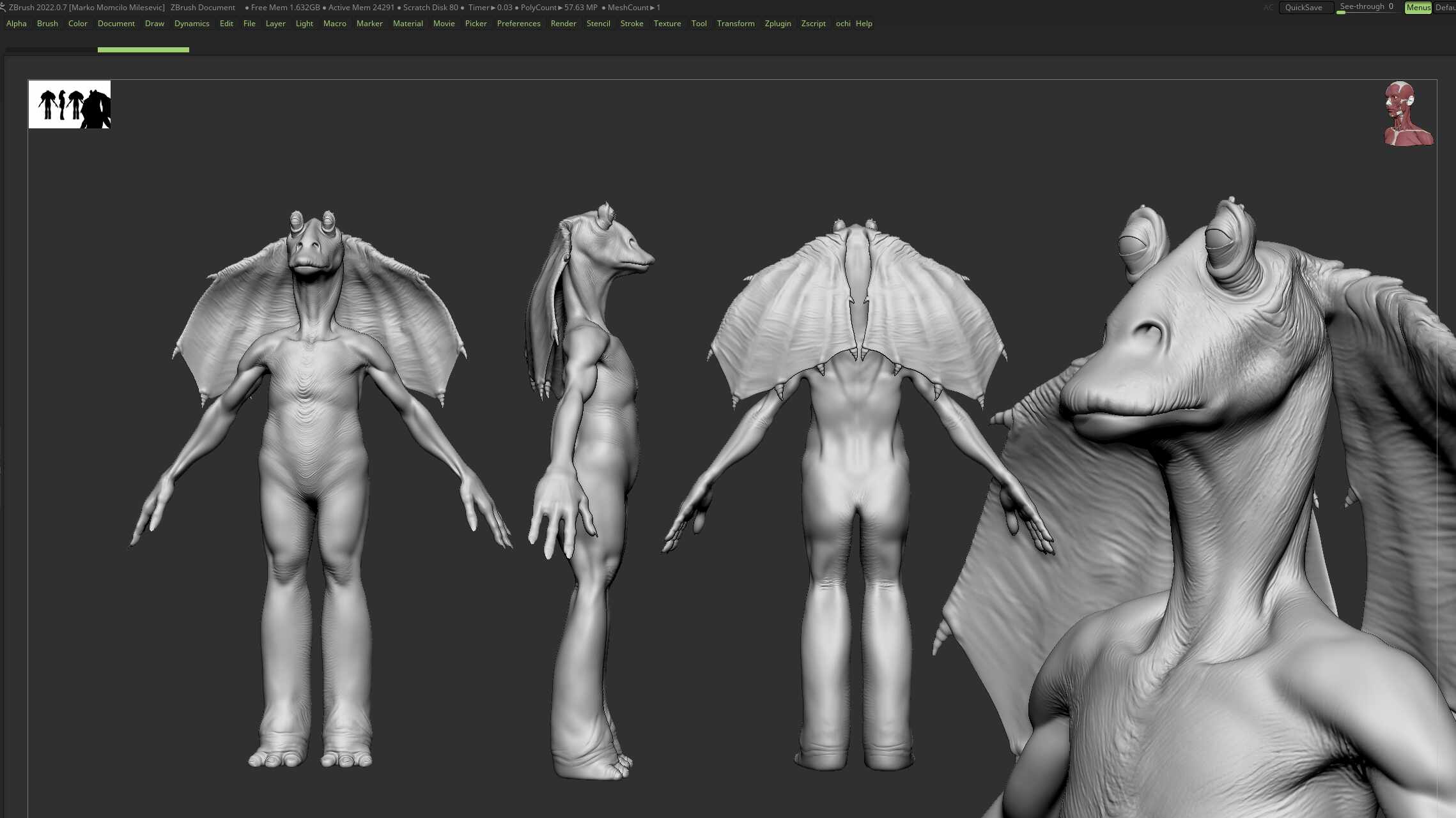 JarJar_Wip_Zbrush_Gray