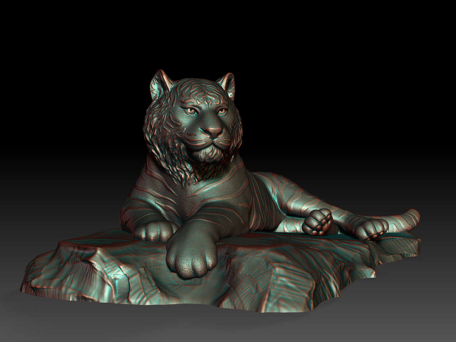 Tiger Digital Sculpture Portrait