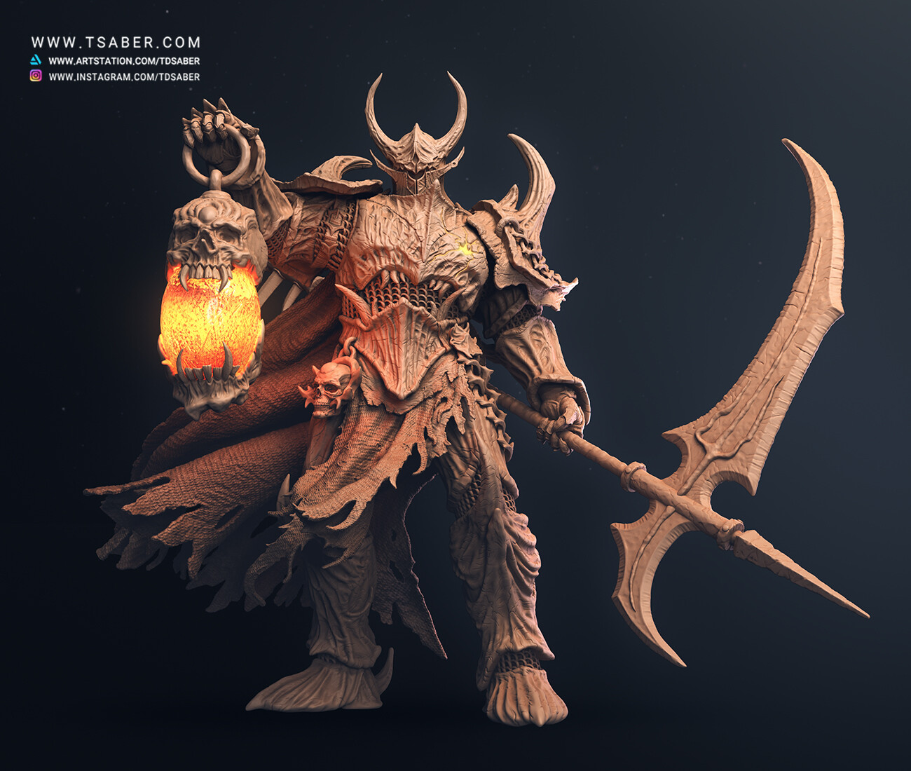 Death Knight Statue - Zbrush Sculpture - Tdsaber 06
