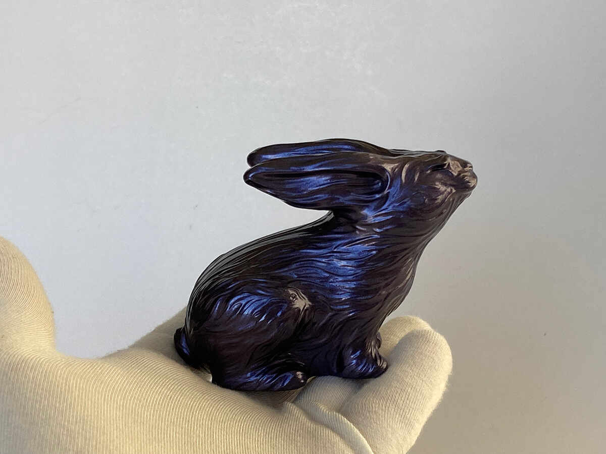 Rabbit Figurine - painted Midnight Blue 2
