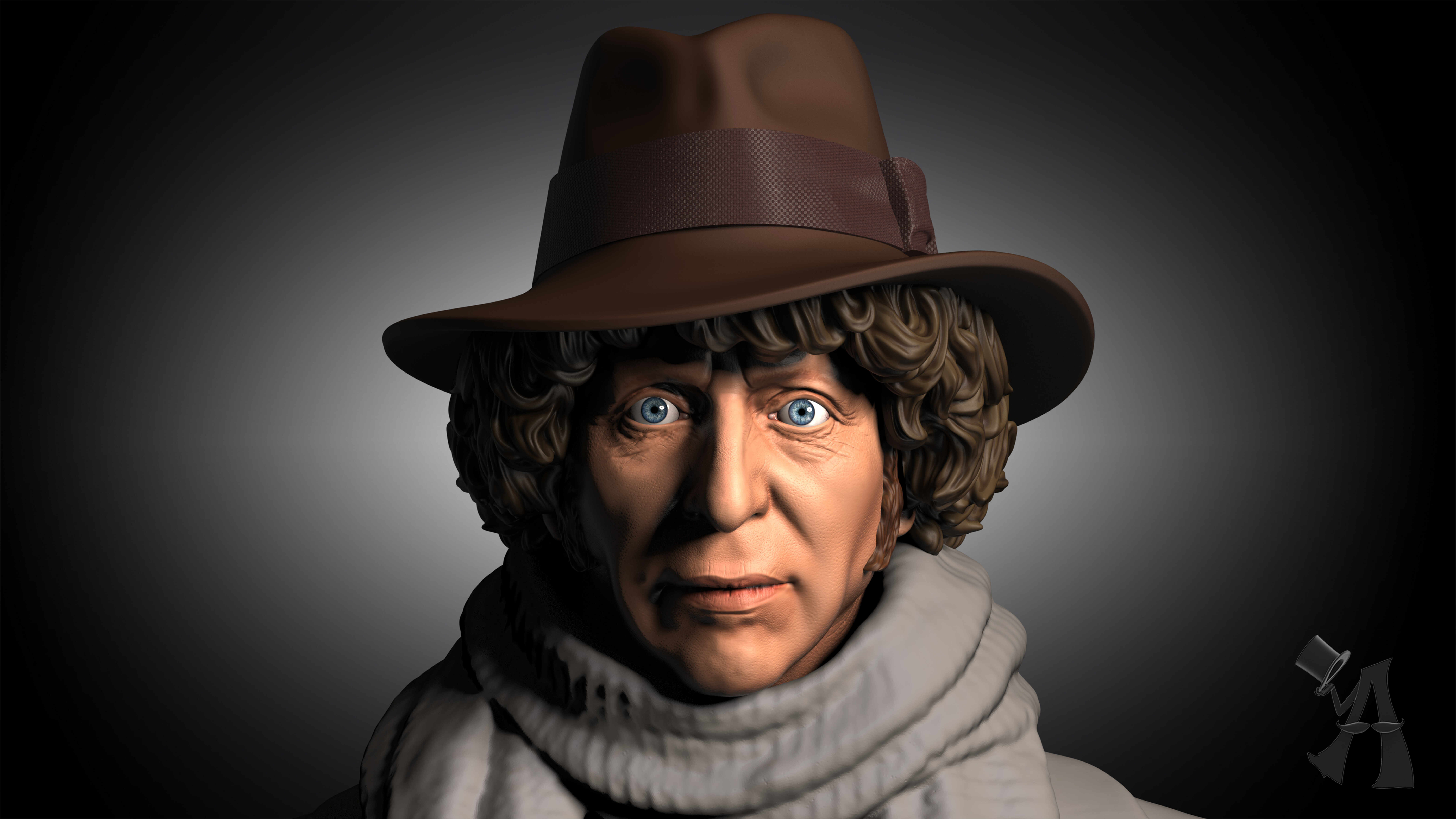 4th Doctor with hat Close