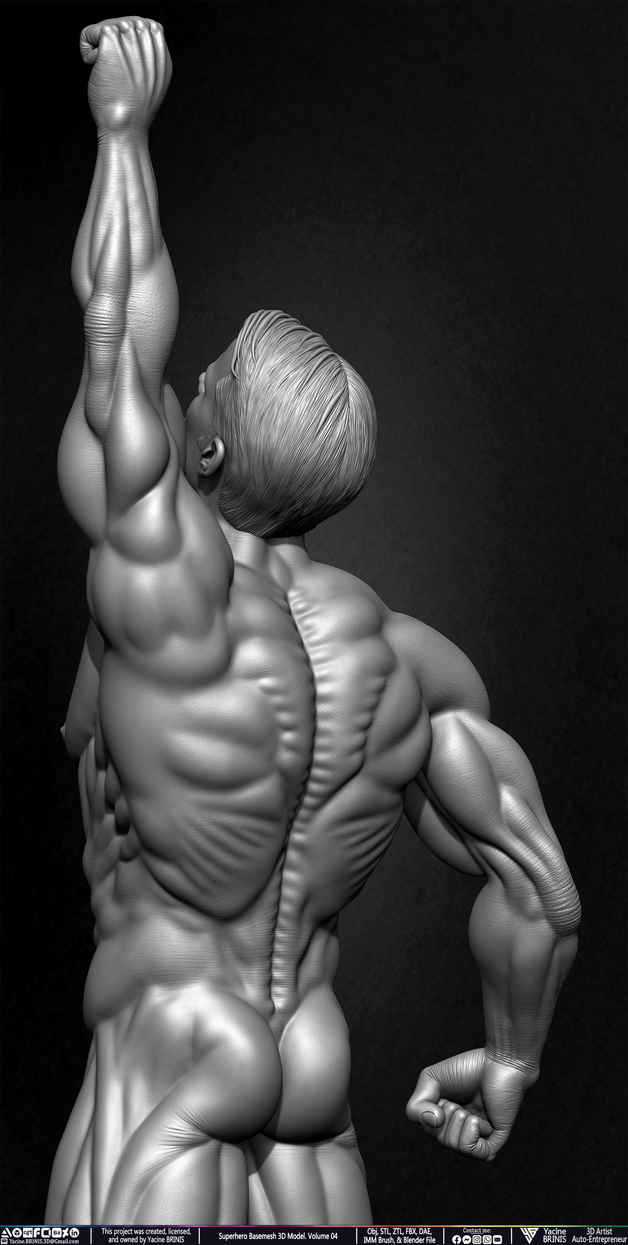 SuperHero Basemesh 3D Model Pose 04 Superman - Henry Kevill - Man of Steel-  Sculpted by Yacine BRINIS Set 023
