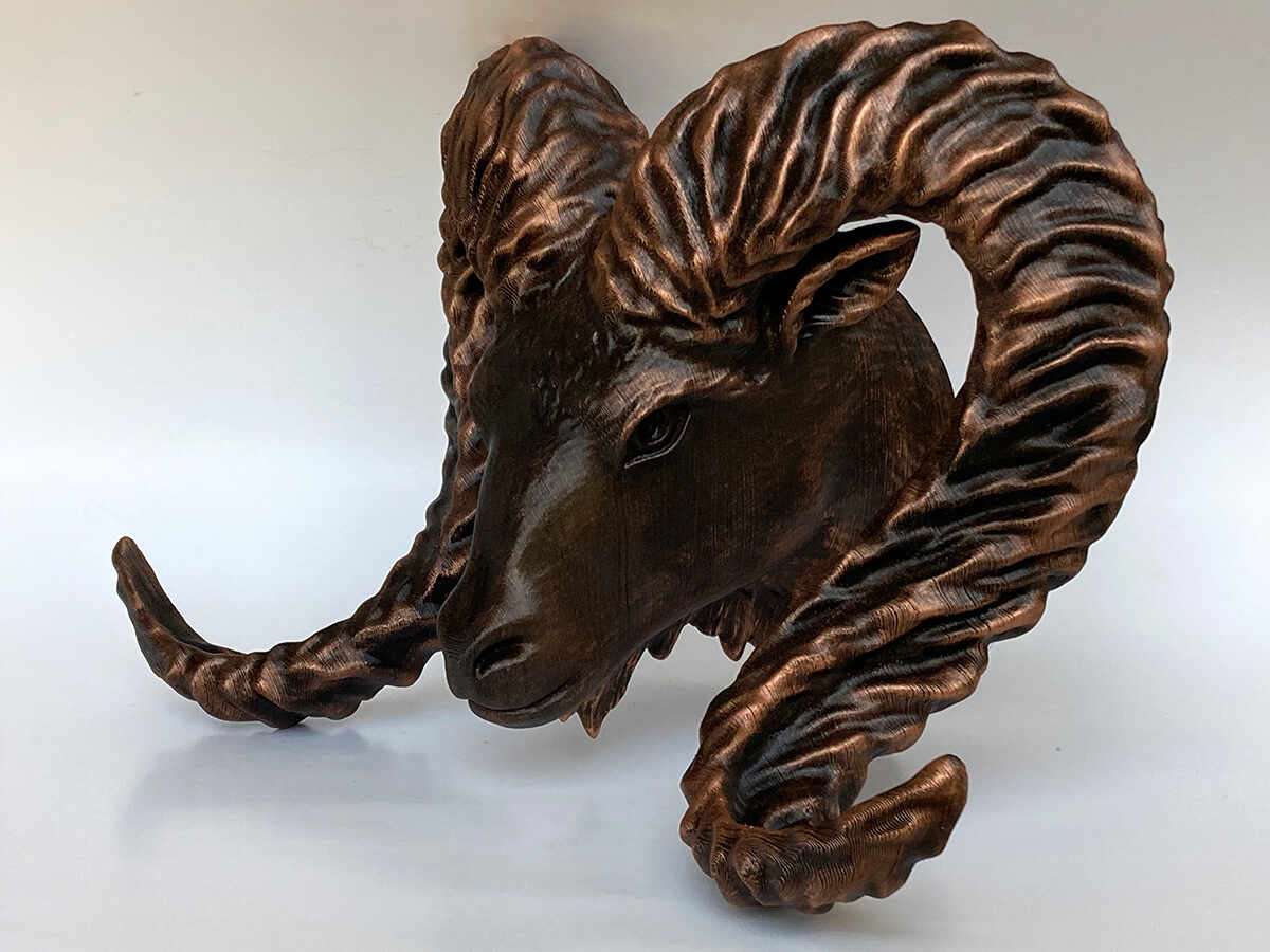Ram Wall Sculpture - Black and Gold 2