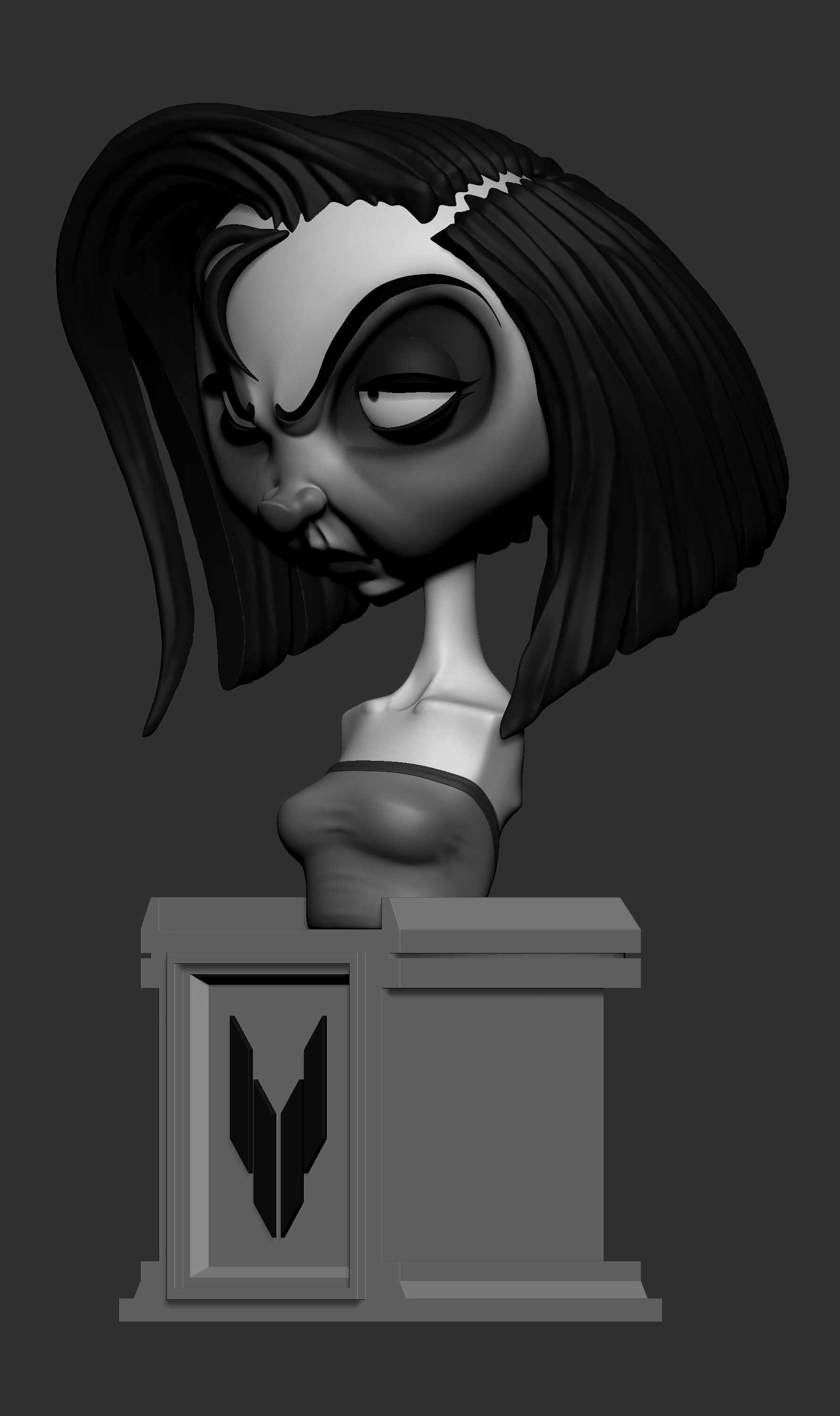 bust character three-quarter front