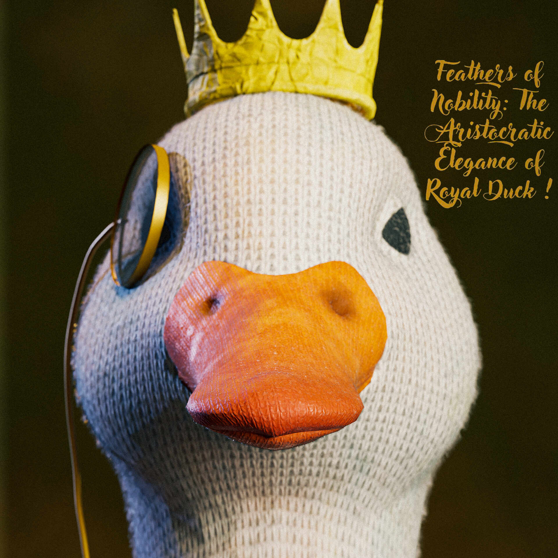 duck closeup with text