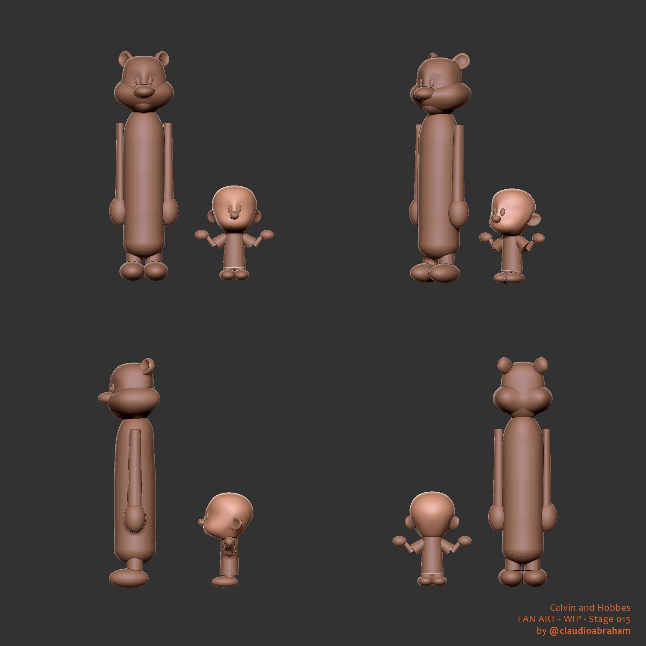 Calvin and Hobbes Diorama - 013 - Blocking - Making of - Signed