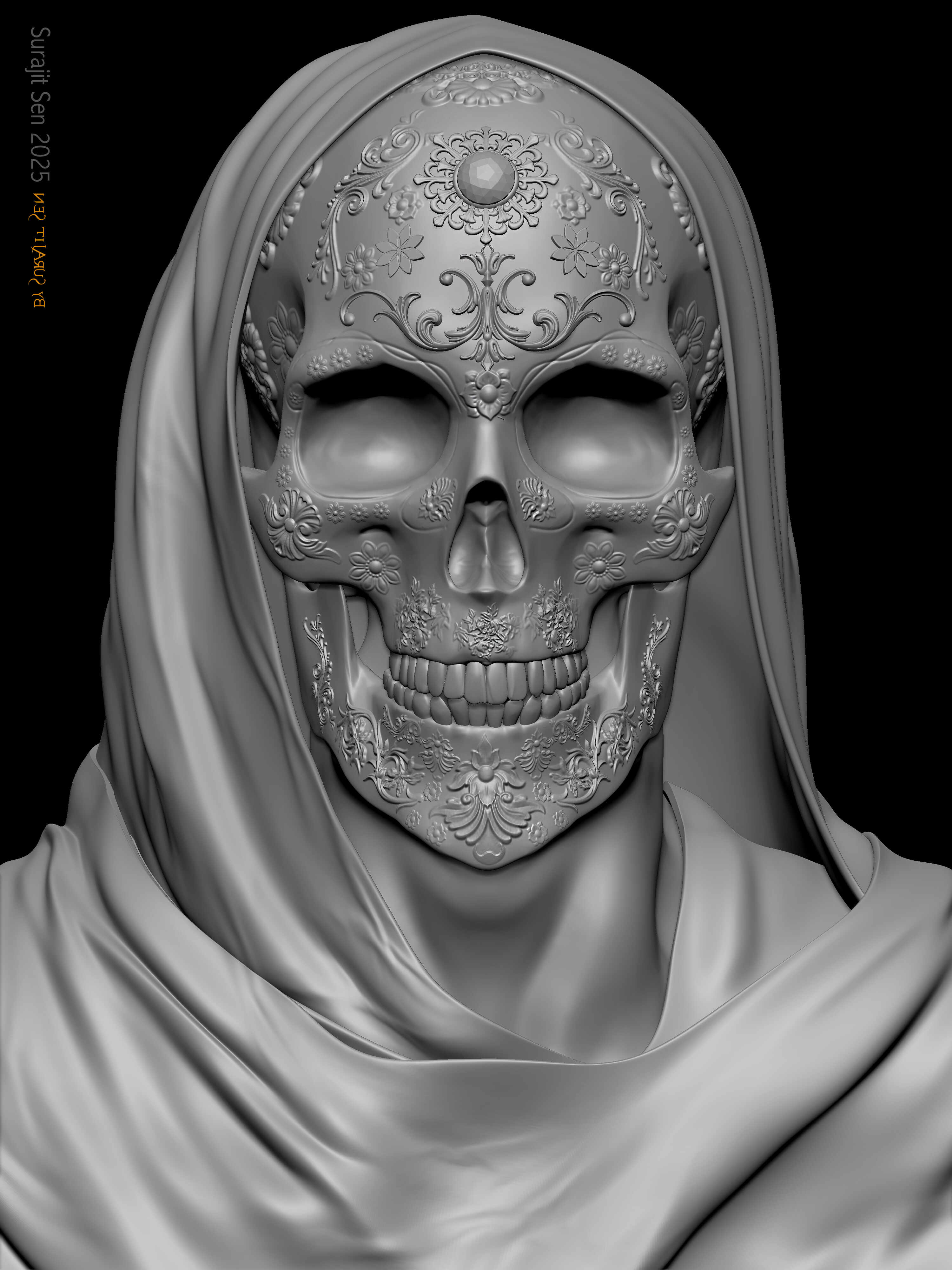 Skull_Man_Digital_SCulpture_SurajitSen_April2025WIP