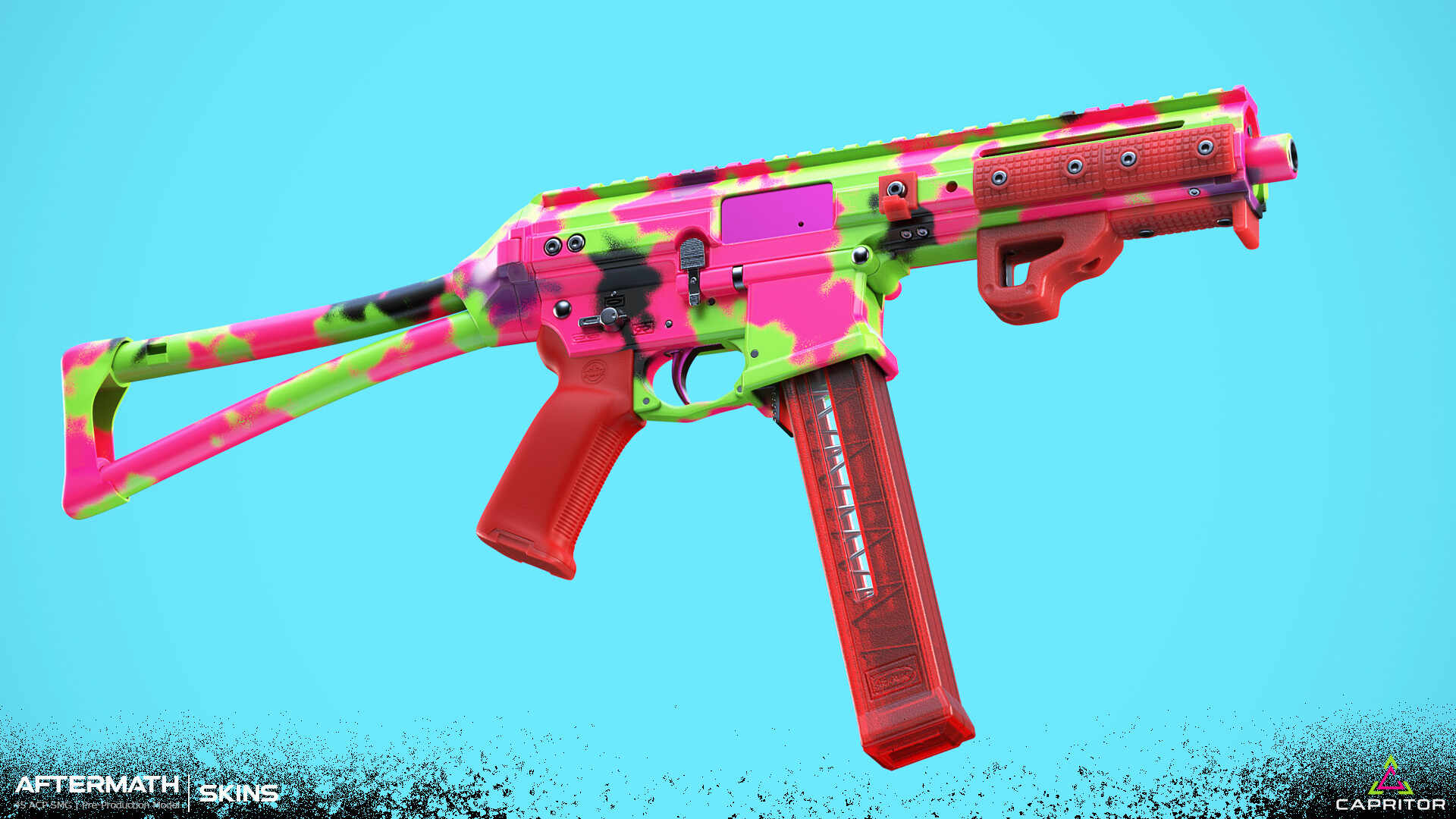 45 ACP SMG Tie Dye Camo Skin By Capritor