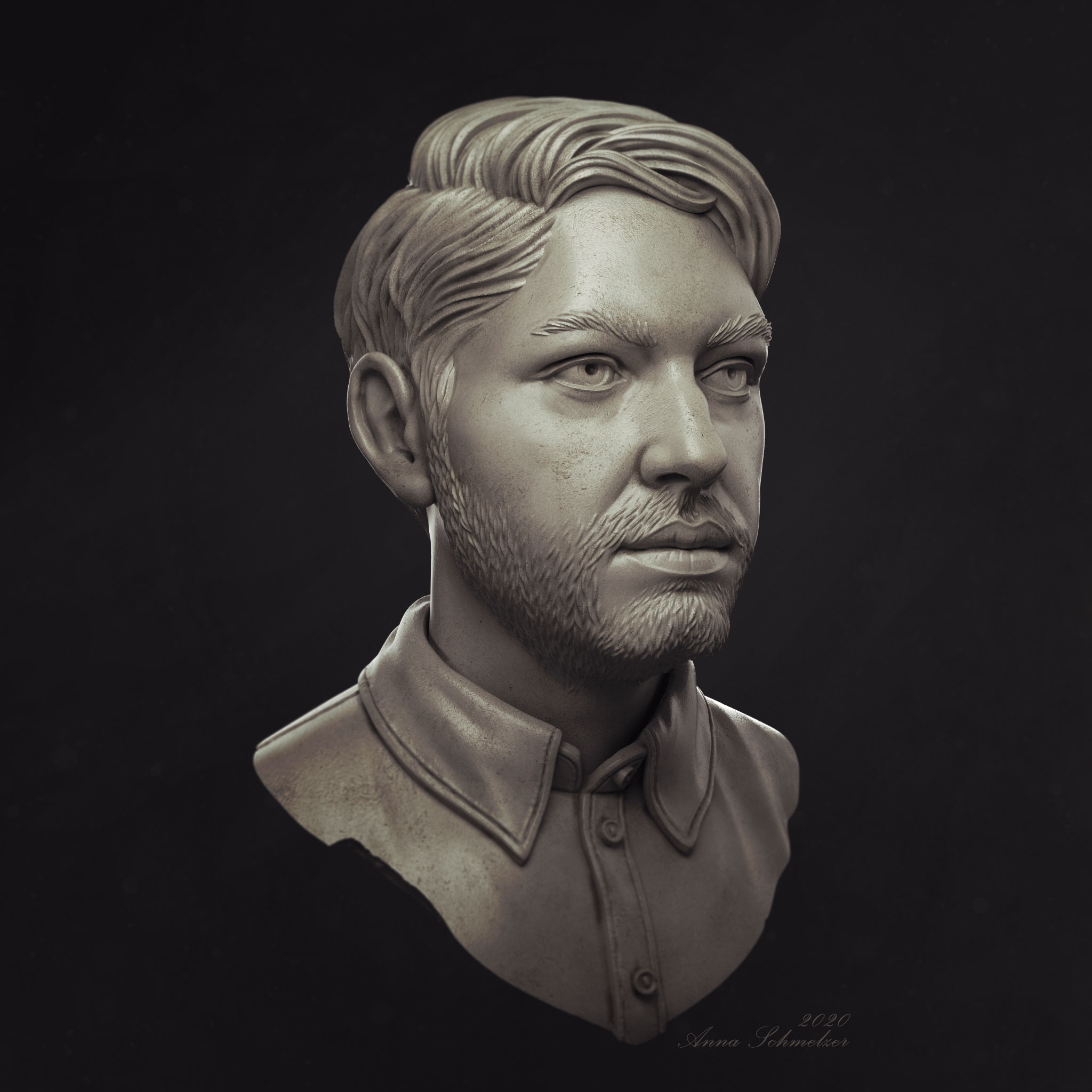 Andre_SCulpture_Portrait_ZBrush_Model by Anna_Schmelzer