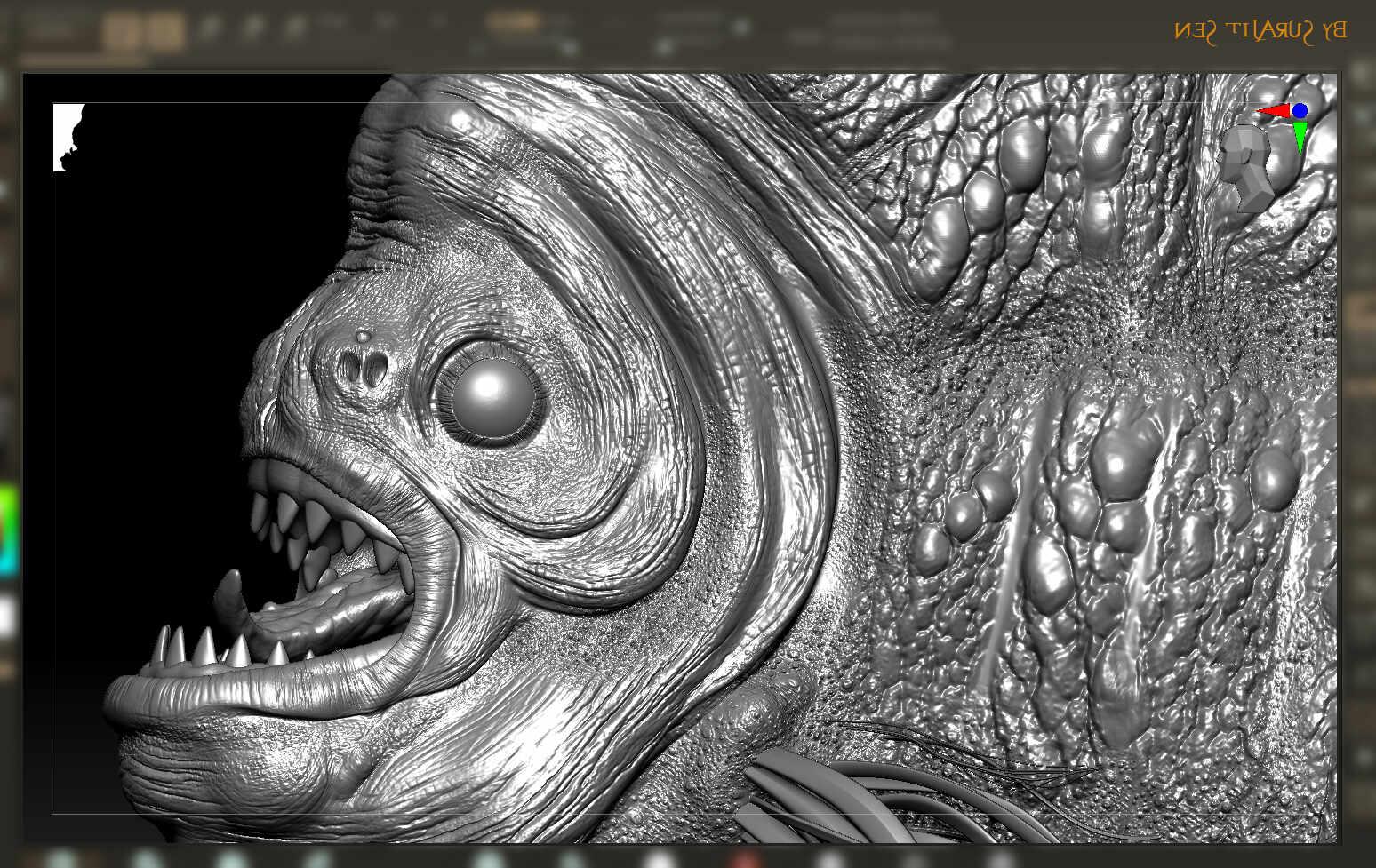 Splashnard_Creature_Digital_SCulpture_SurajitSen_Aug2024_WIP3