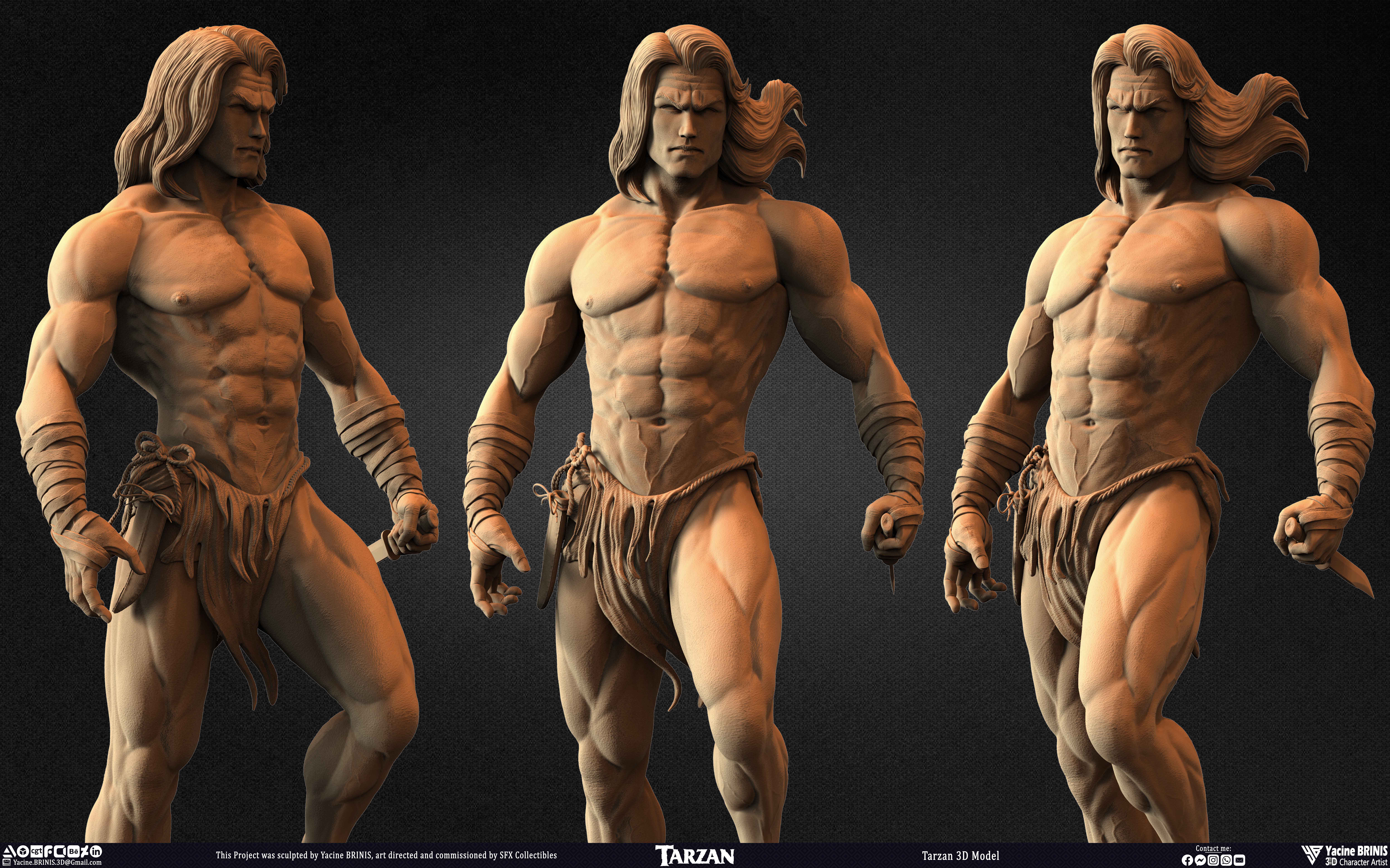 Tarzan 3D Model sculpted by Yacine BRINIS 002