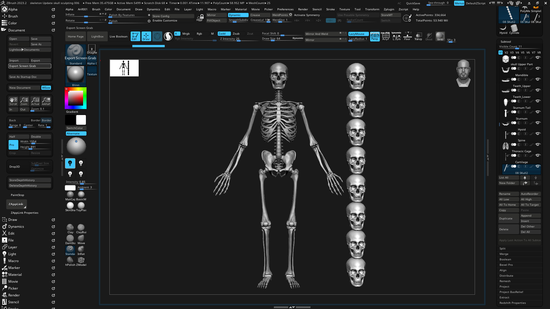 md-arif-ahmed-3d-skeleton-modeling-in-zbrush-by-md-arif-ahmed