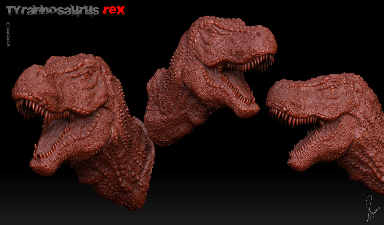 Tyrannosaurus_Rex_Digital_Sculpture_SurajitSen_June2025_WIP