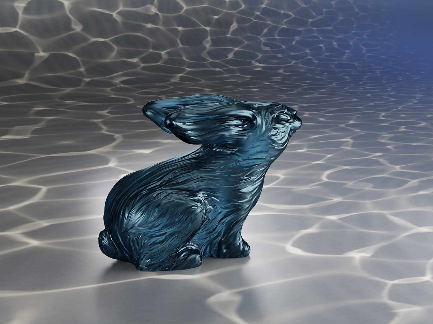 Water Rabbit - Sign 2023 New Year - 3D Render